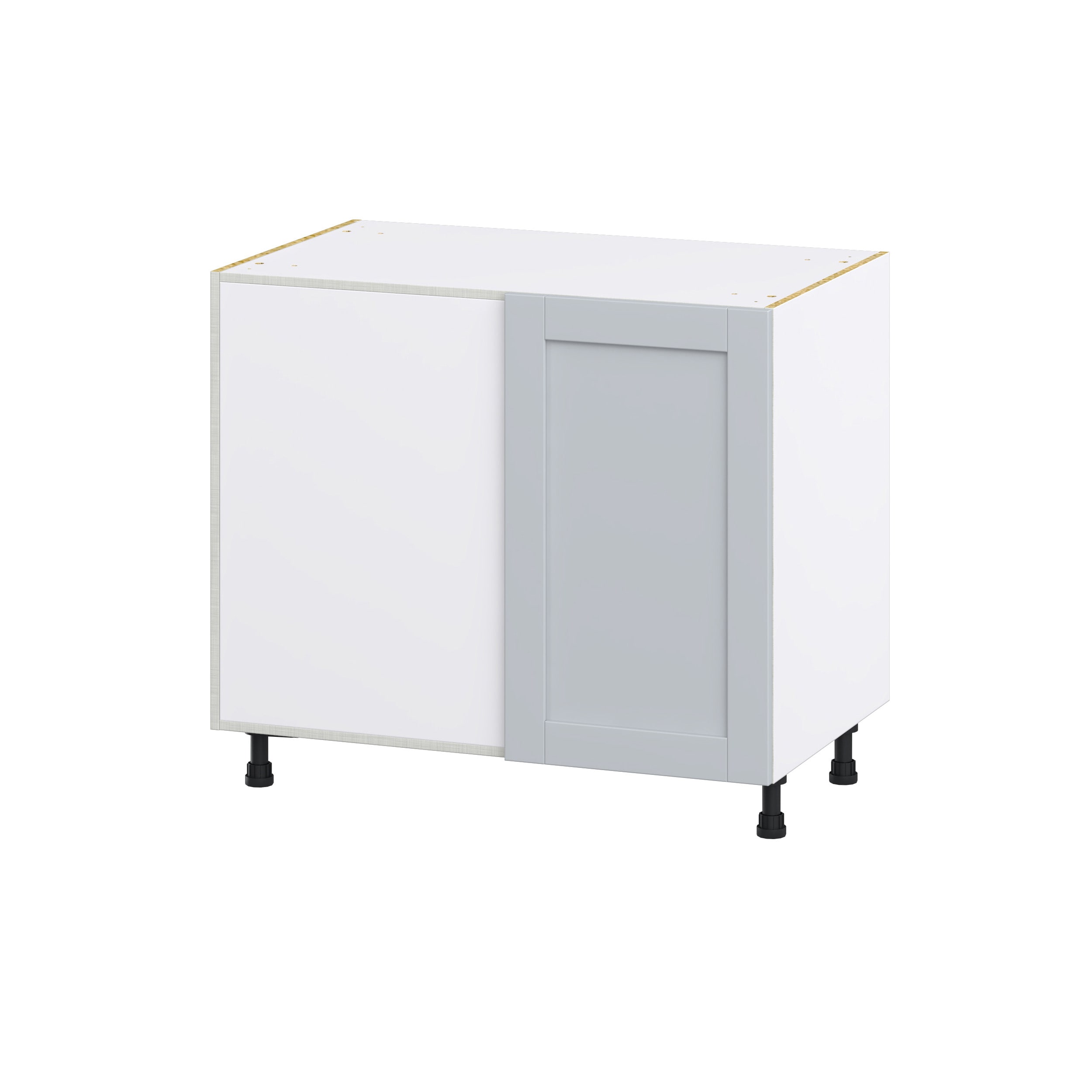 Hugo&Borg Charlesberg 39-in W x 34.5-in H x 25-in D Gray Blind Corner Base Fully Assembled Cabinet (Recessed Panel Shaker Style)
