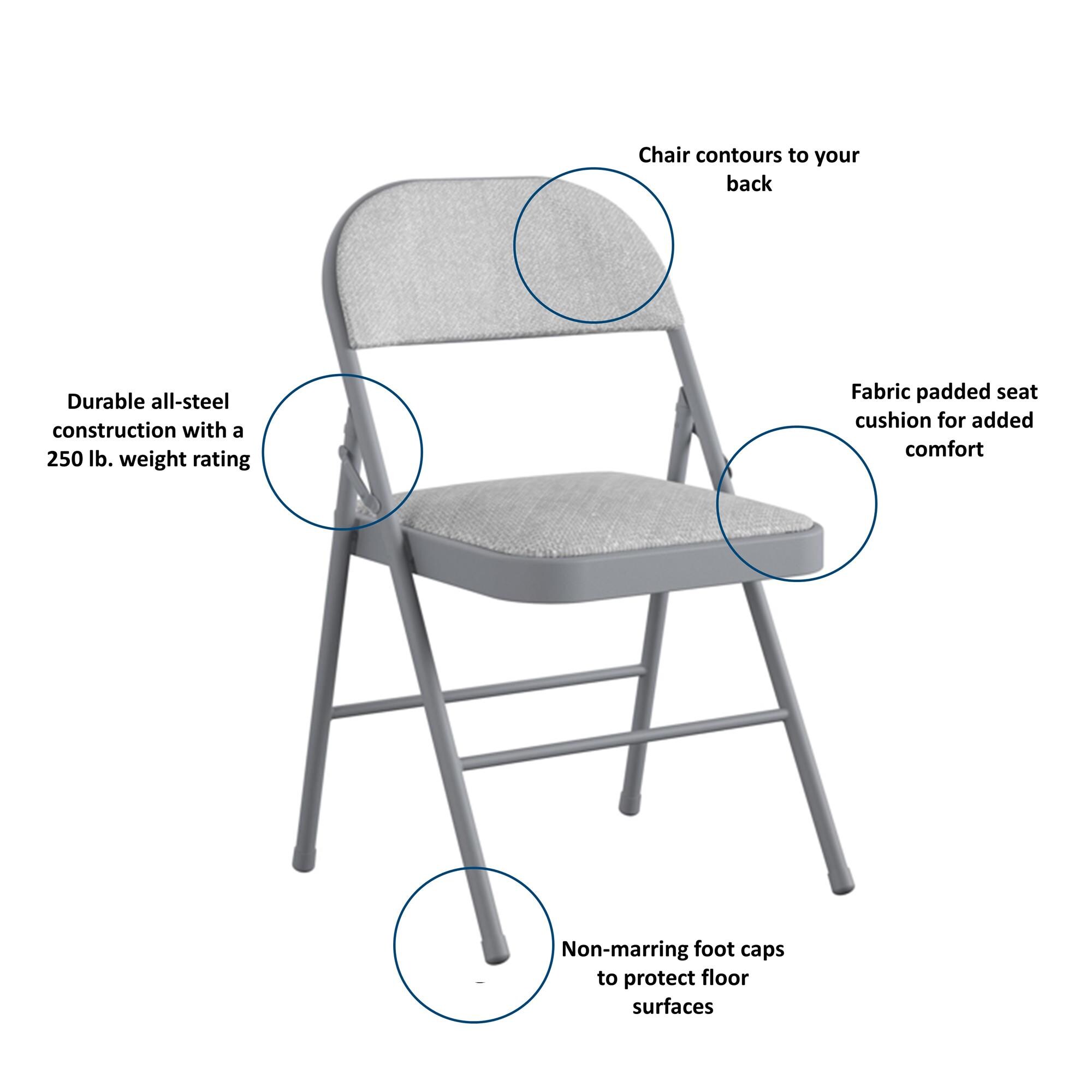 Folding Cushion Chair - 4 Pack