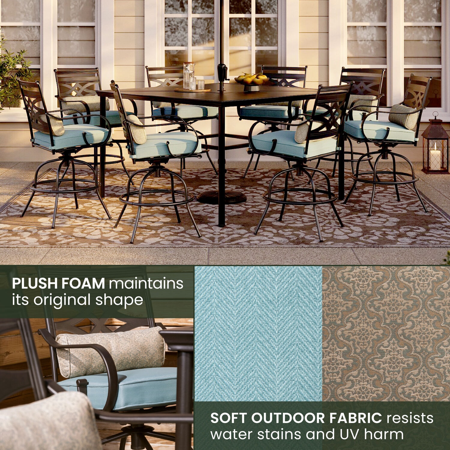 Hanover MCLRDN9PCBRSW8-BLU Patio-Dining-Sets - View #7