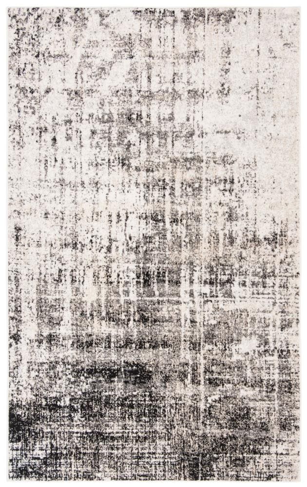 Safavieh ADR207D-8 Adirondack Sansa 8 x 10 (ft) Loomed Polypropylene Silver/Black Rectangular Indoor Distressed/Overdyed Lodge Area rug