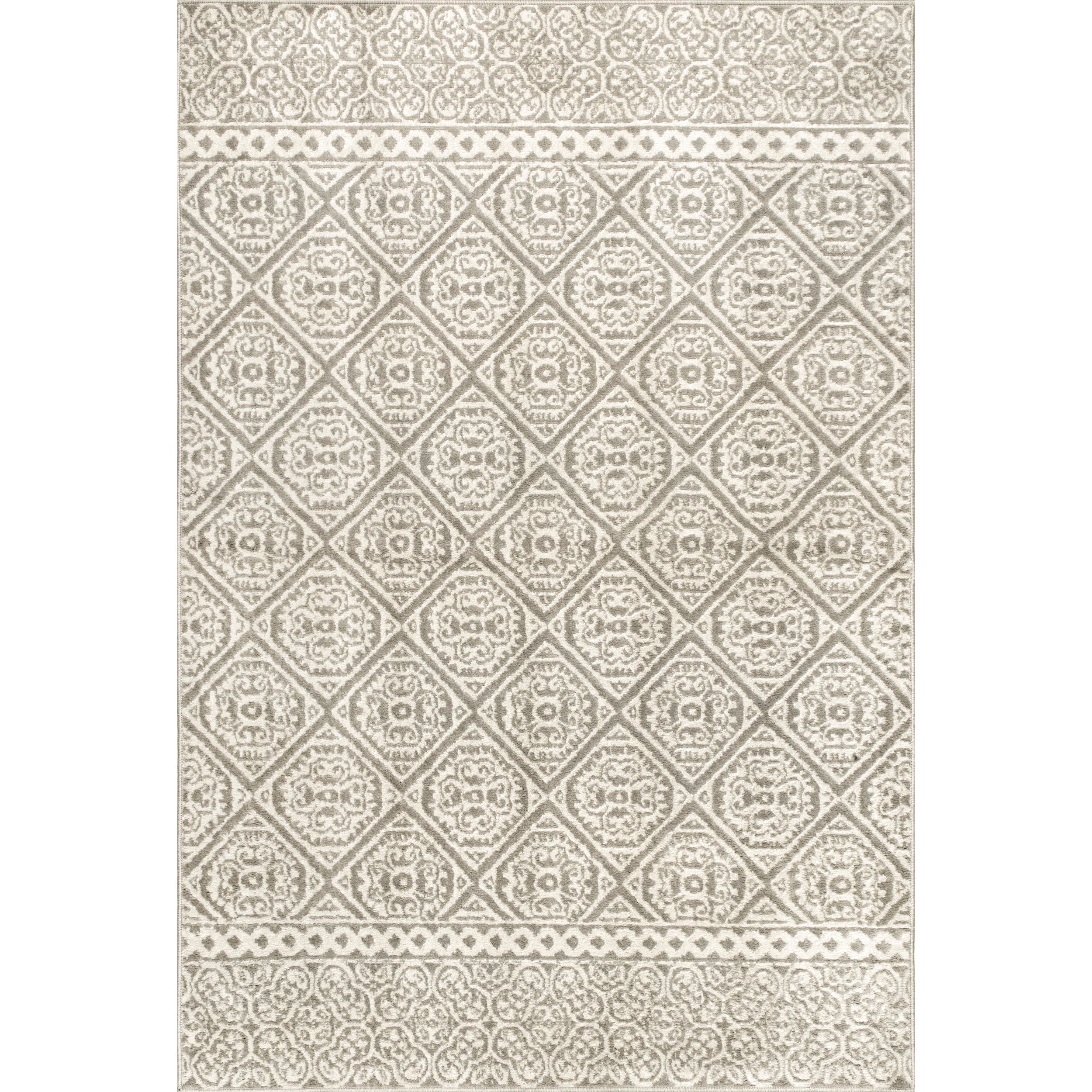 Gray Geometric Synthetic 8' x 10' Area Rug