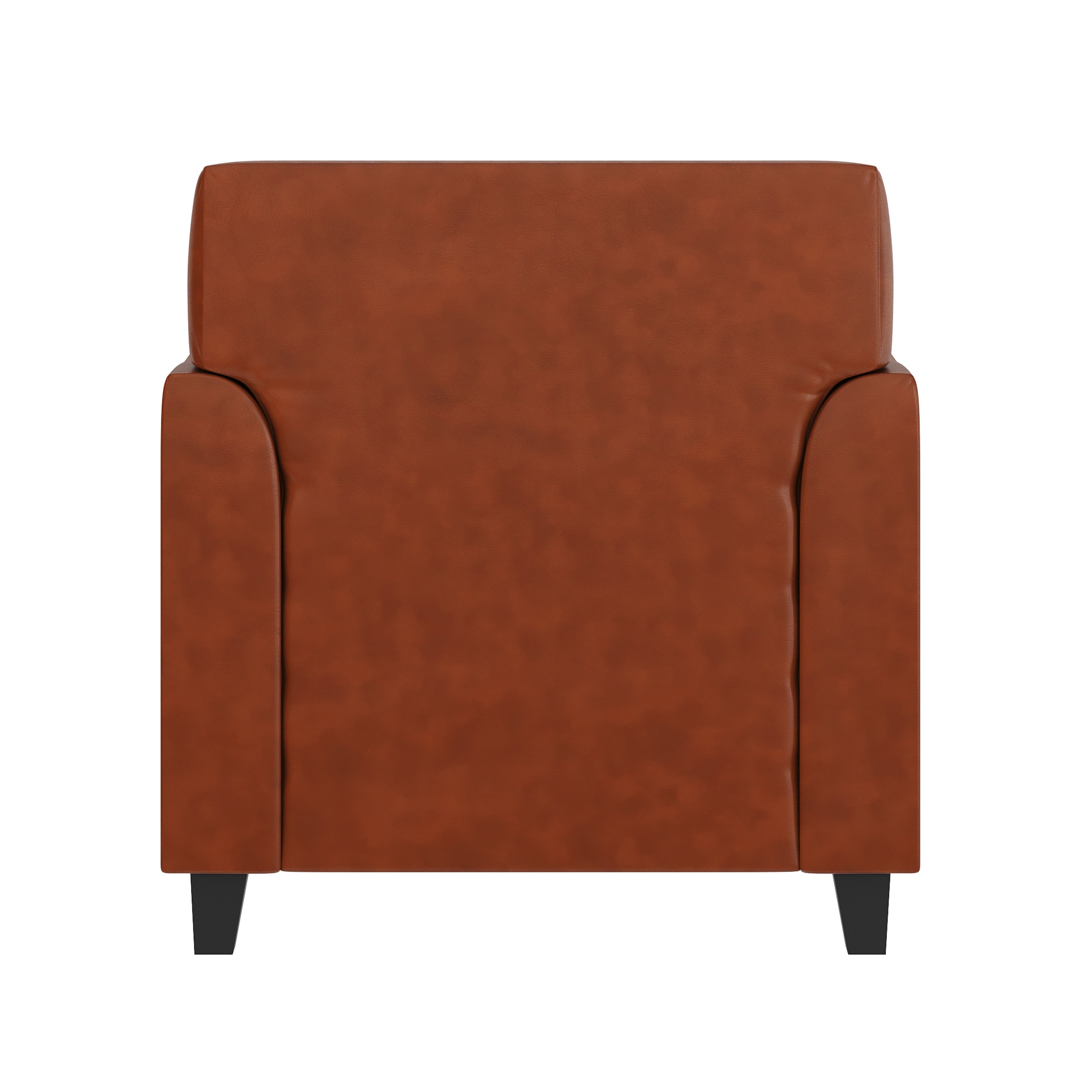 Cognac LeatherSoft Modern Reception Chair with Hardwood Frame