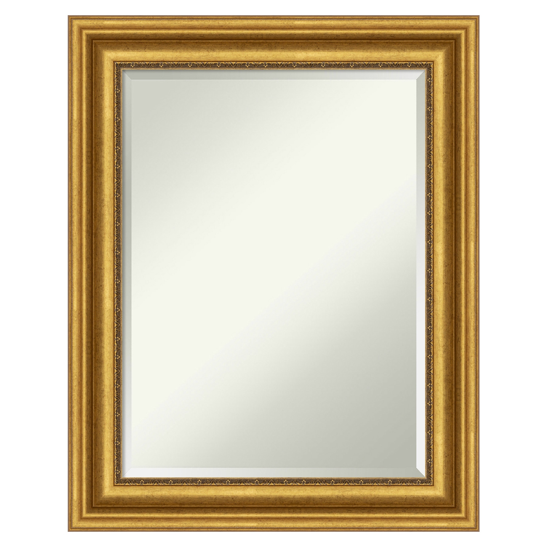 Amanti Art DSW4593088 Parlor 23.75-in x 29.75-in Framed Rectangle Bathroom Vanity Mirror ( Antique Gold )
