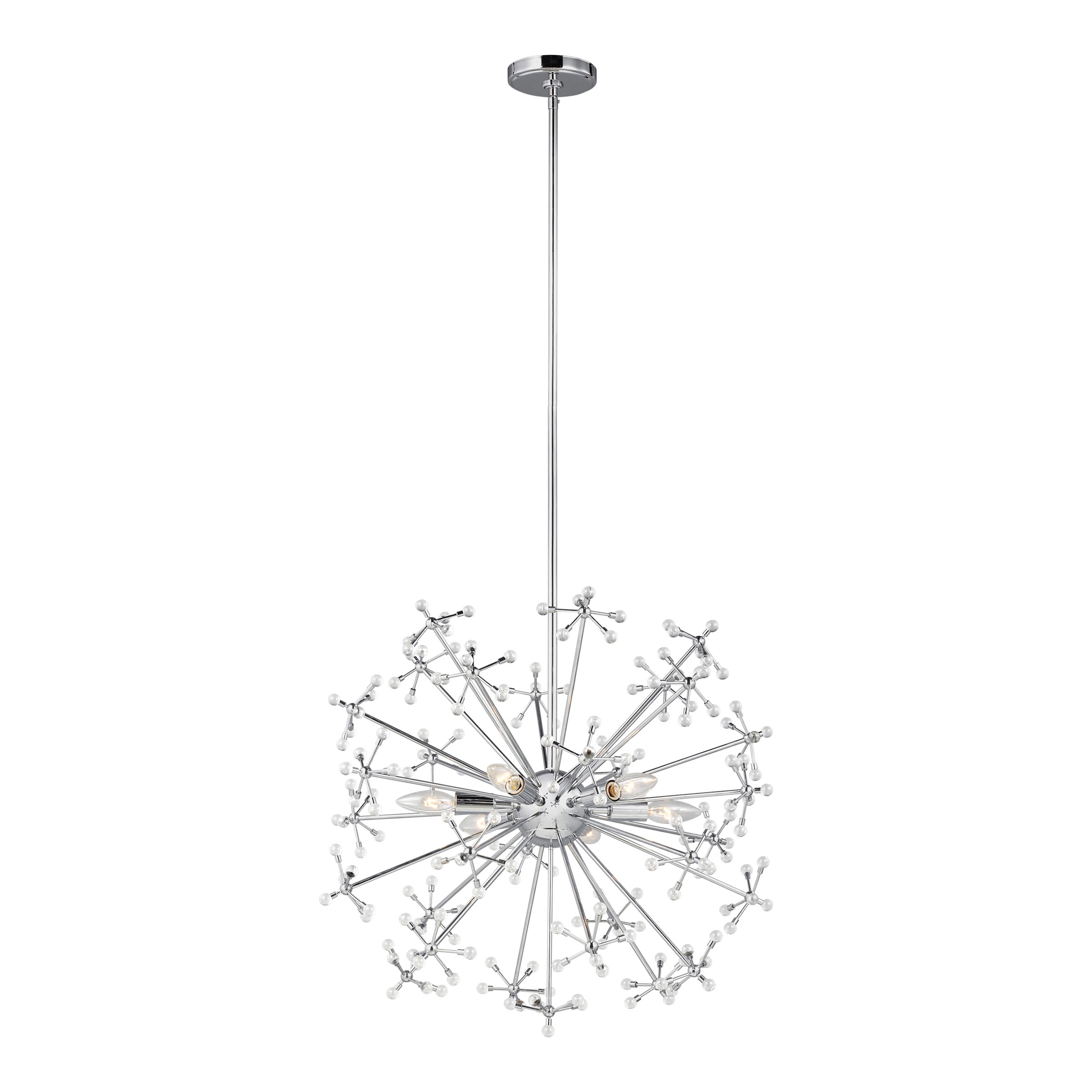Generation Lighting 6580506EN-05 Davi 6-Light Chrome Modern/Contemporary Sputnik Outdoor Hanging Pendant Light