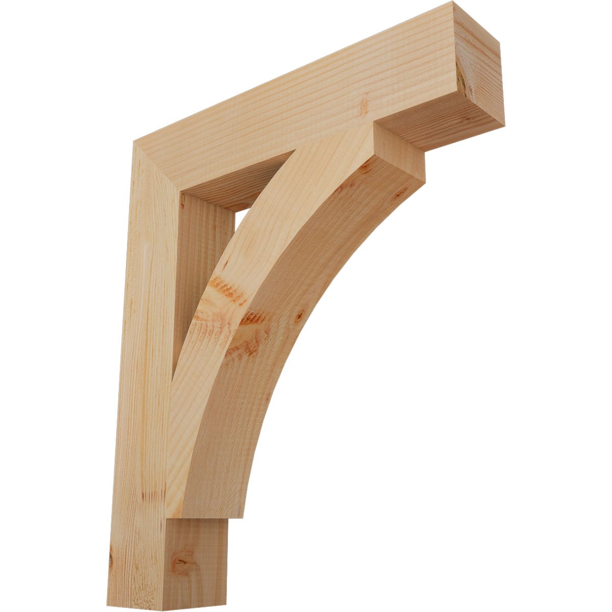 Ekena Millwork BKT04X20X24THR05SDF Thorton block smooth 3-1/2-in x 20-in x 24-in Douglas fir Brown Wood Standard bracket