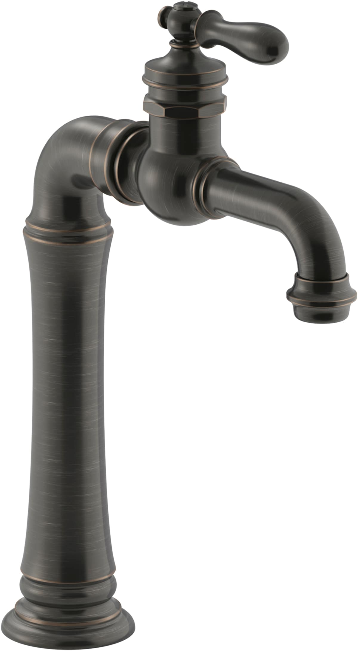 KOHLER K-72763-9M-2BZ Artifacts Oil-Rubbed Bronze Single hole 1-handle WaterSense Low-arc Commercial/Residential Handle Bathroom Sink Faucet with Drain