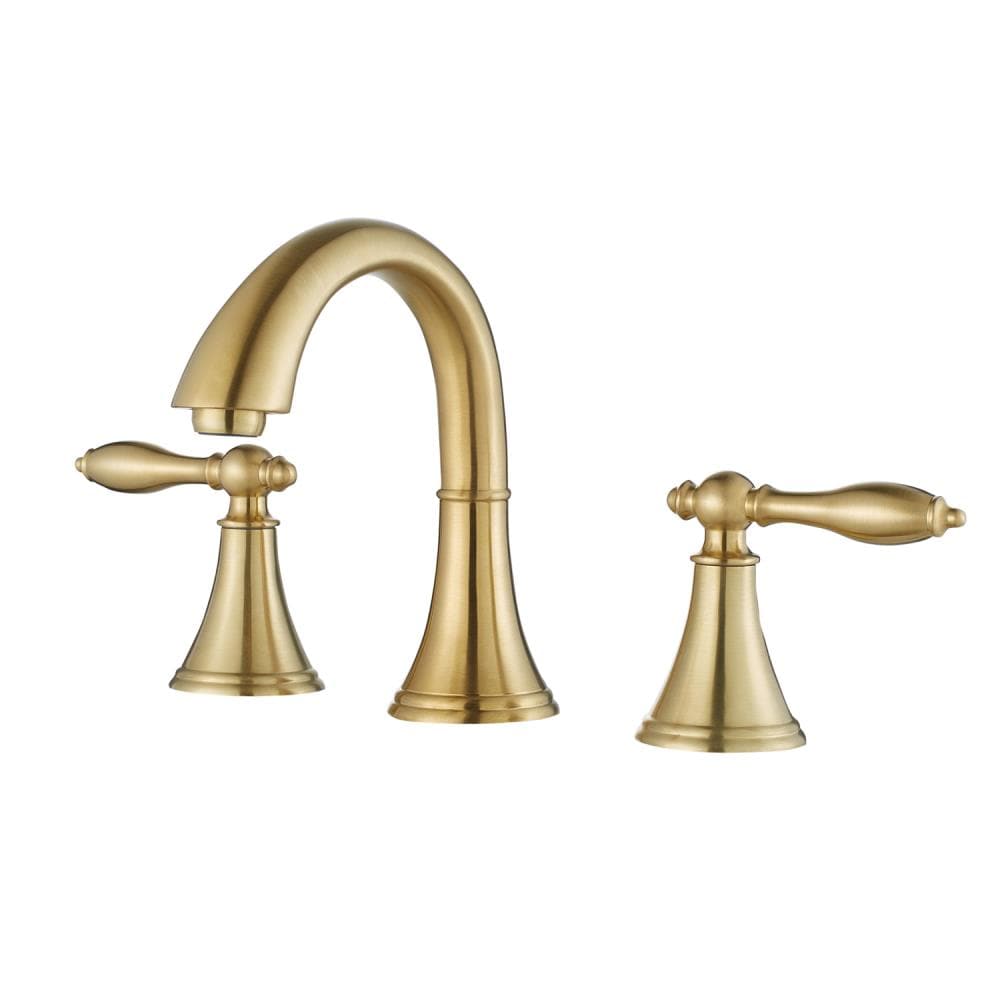 Vinnova Florence Brushed Gold Widespread 2-Handle Bathroom Sink Faucet ...