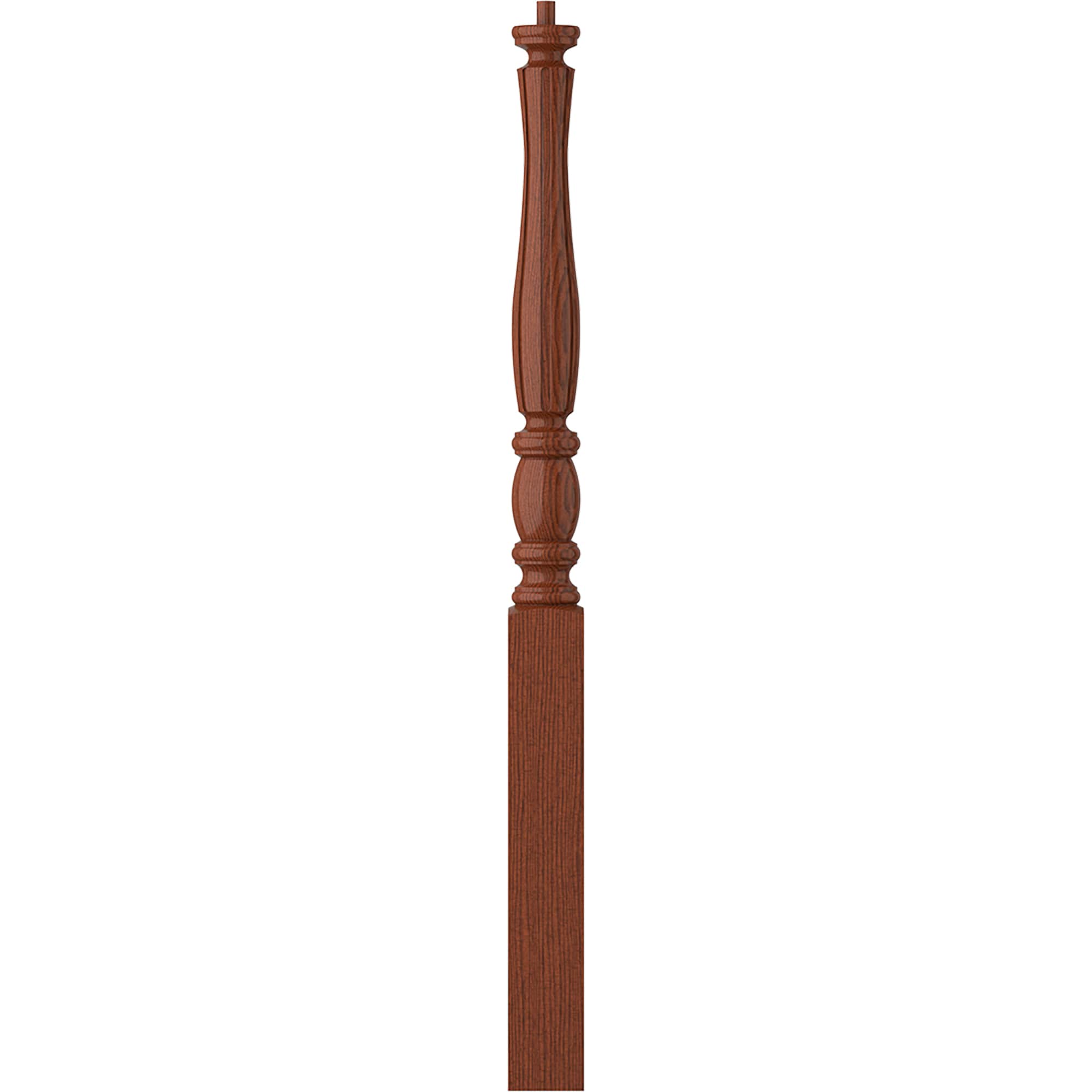 L.J. Smith Stair Systems LJF-3210-BRZC LaSalle 3-in x 43-in Unfinished Brazilian cherry Starting Stair Newel Post