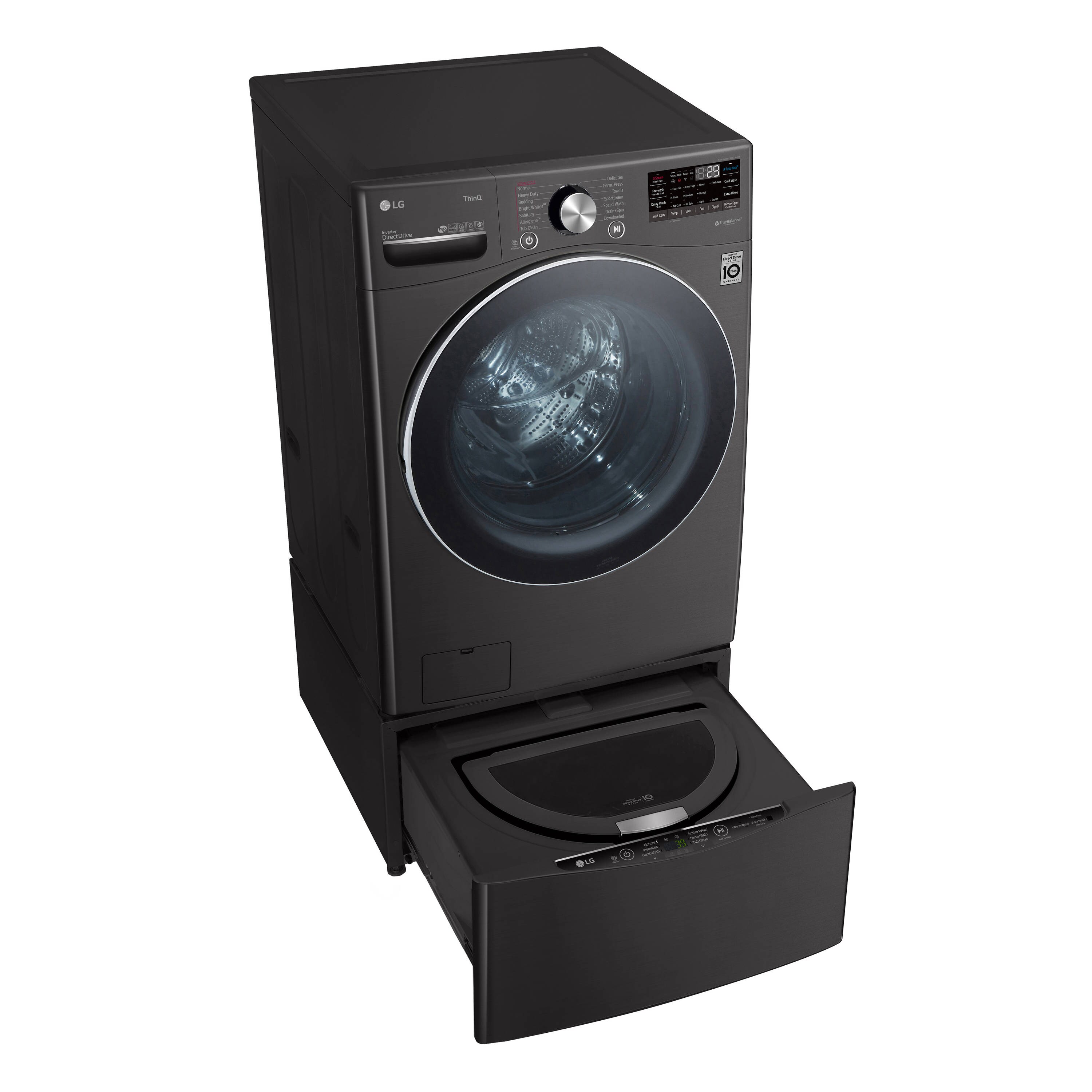 LG 5-cu ft Stackable Steam Cycle Smart Front-Load Washer (Black Steel)  ENERGY STAR