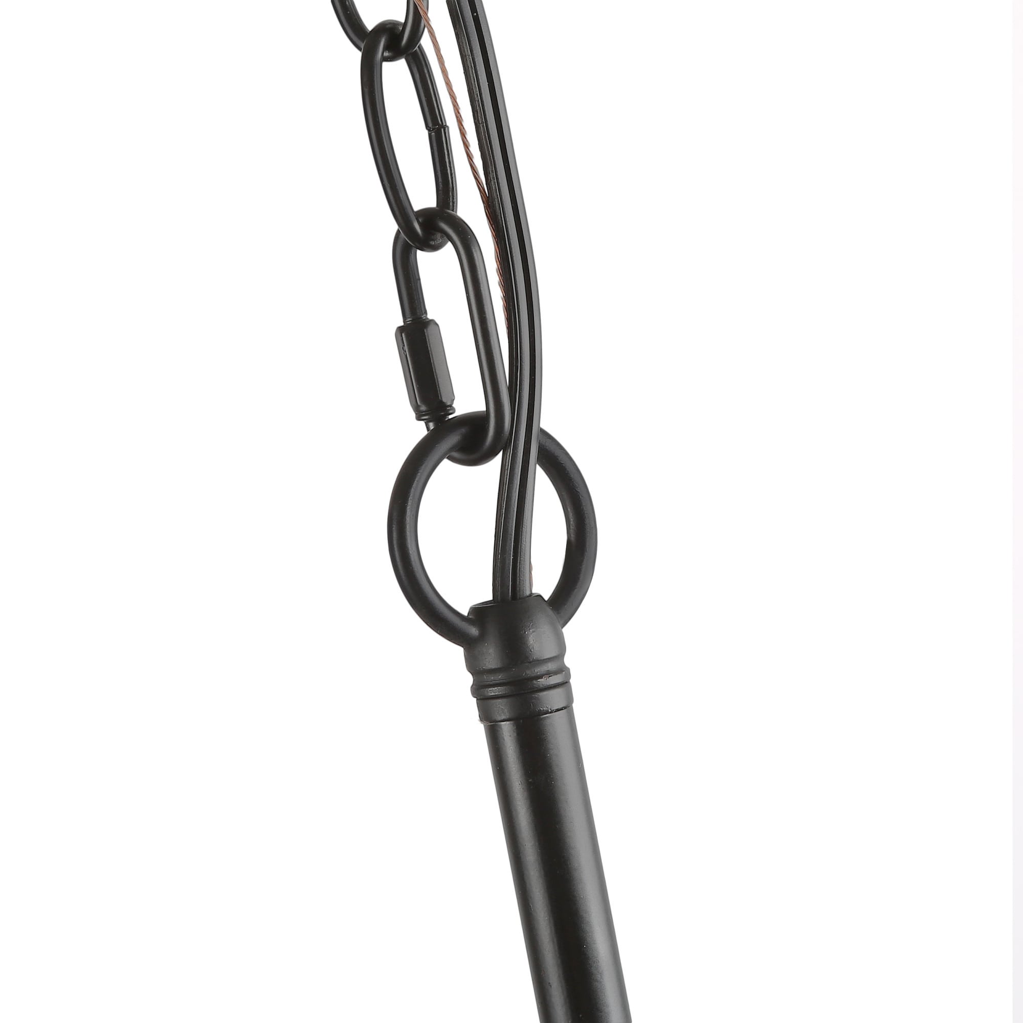 Matte Black Wrought Iron 6-Arm Adjustable Chandelier