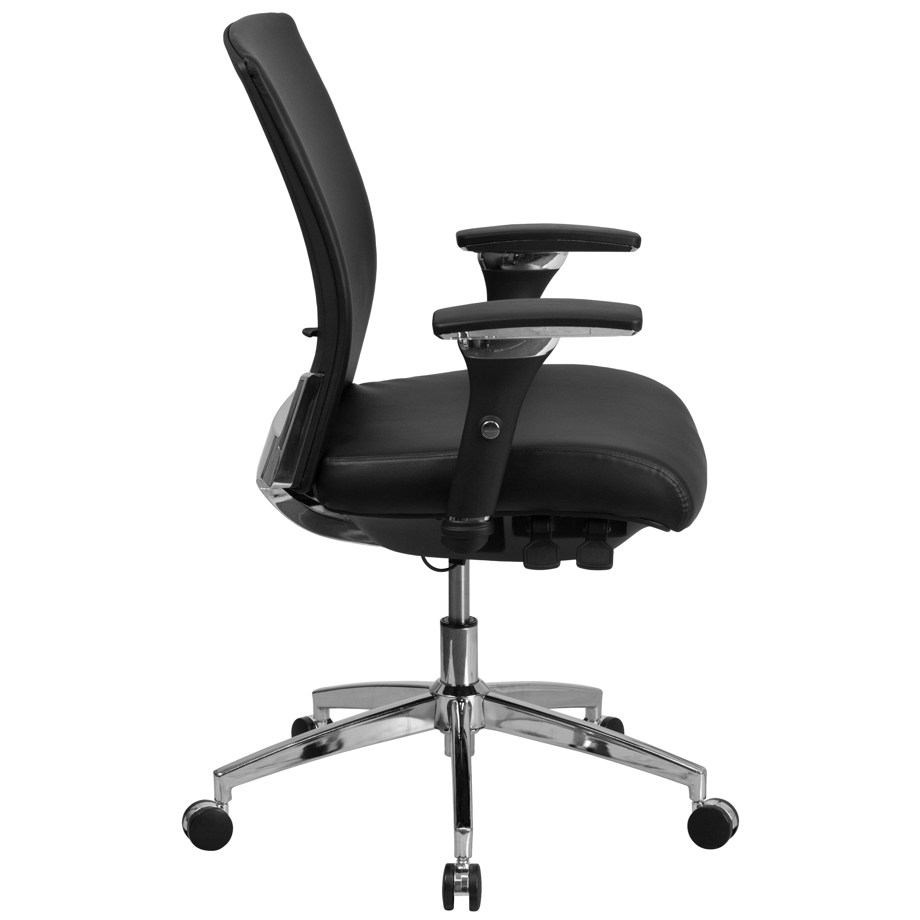 ErgoFlex Mid-Back Executive Black LeatherSoft Adjustable Swivel Chair