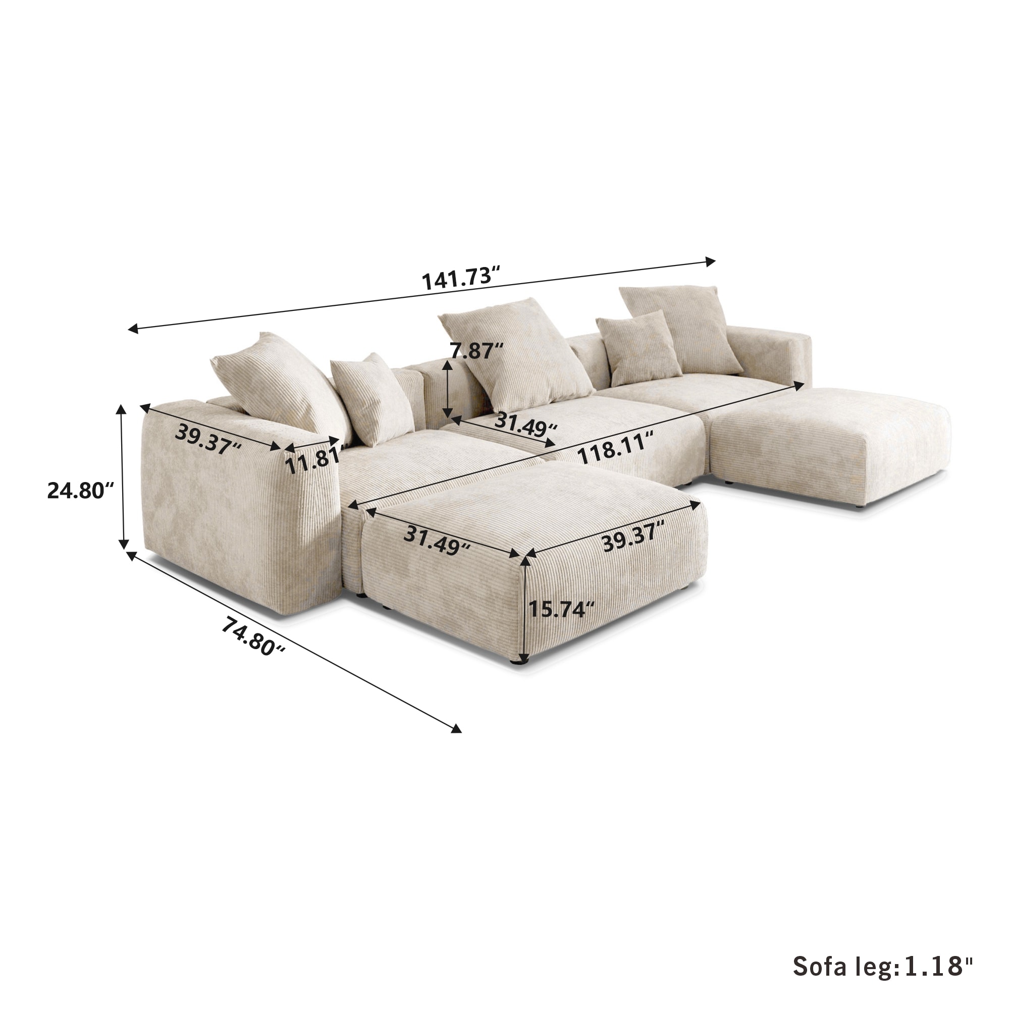 BuotiqHom DH-S3+2-126BE Sofas-Loveseats - View #3