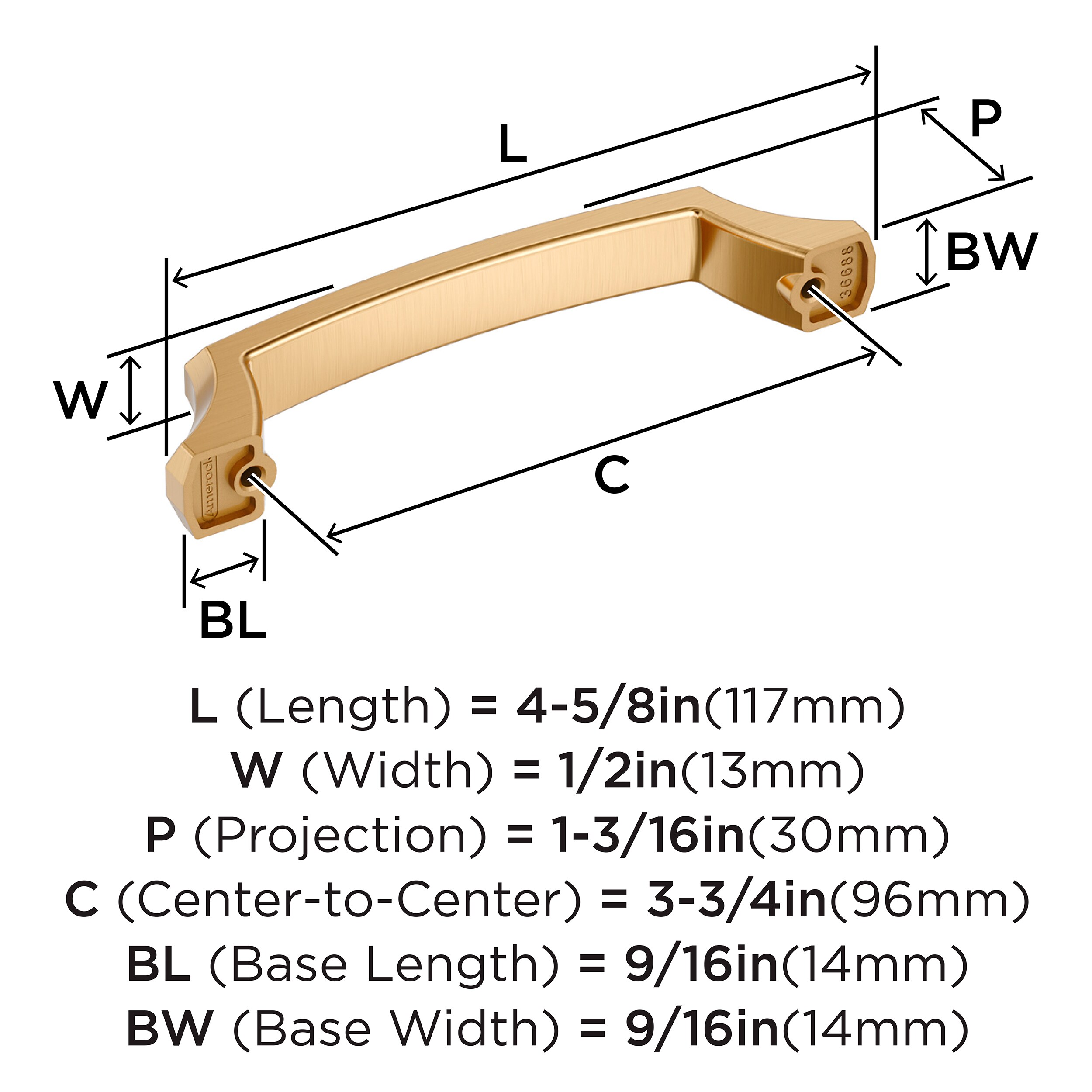 Amerock BP36688CZ Cabinet-Pulls - View #4