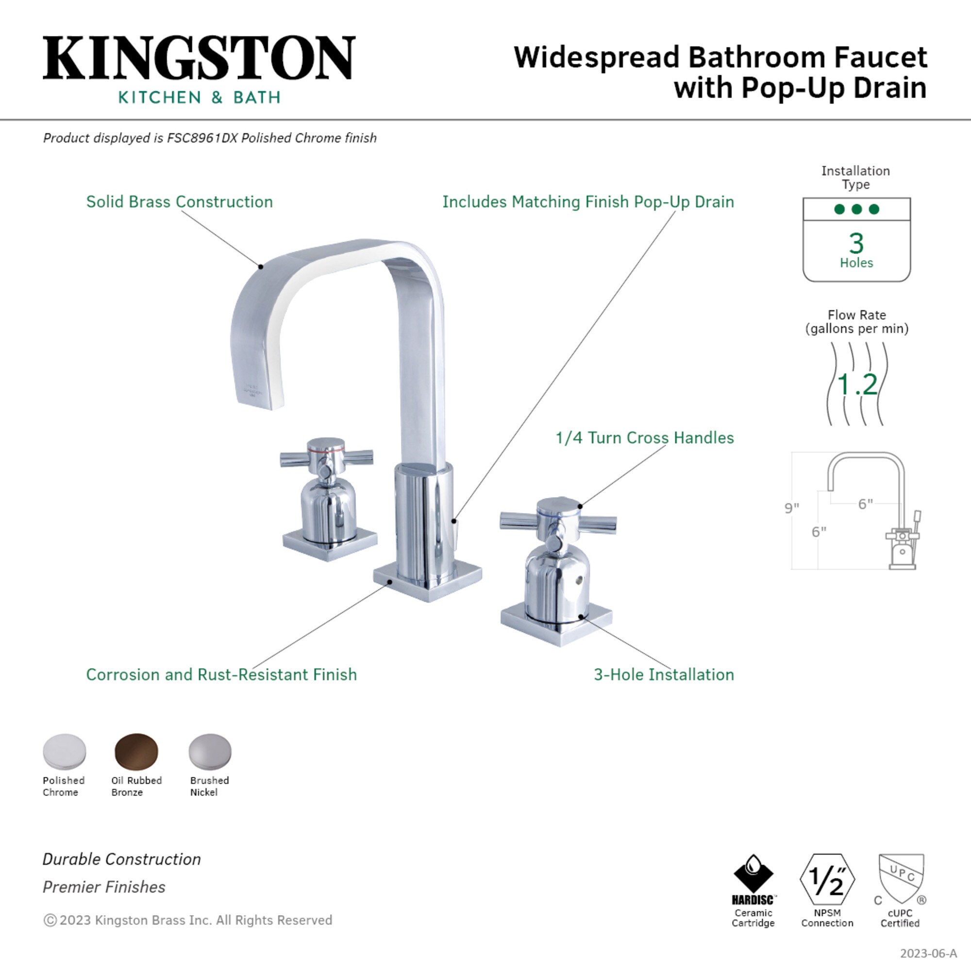 Kingston Brass WLFSC8961DX Lavatory-Faucets - View #3