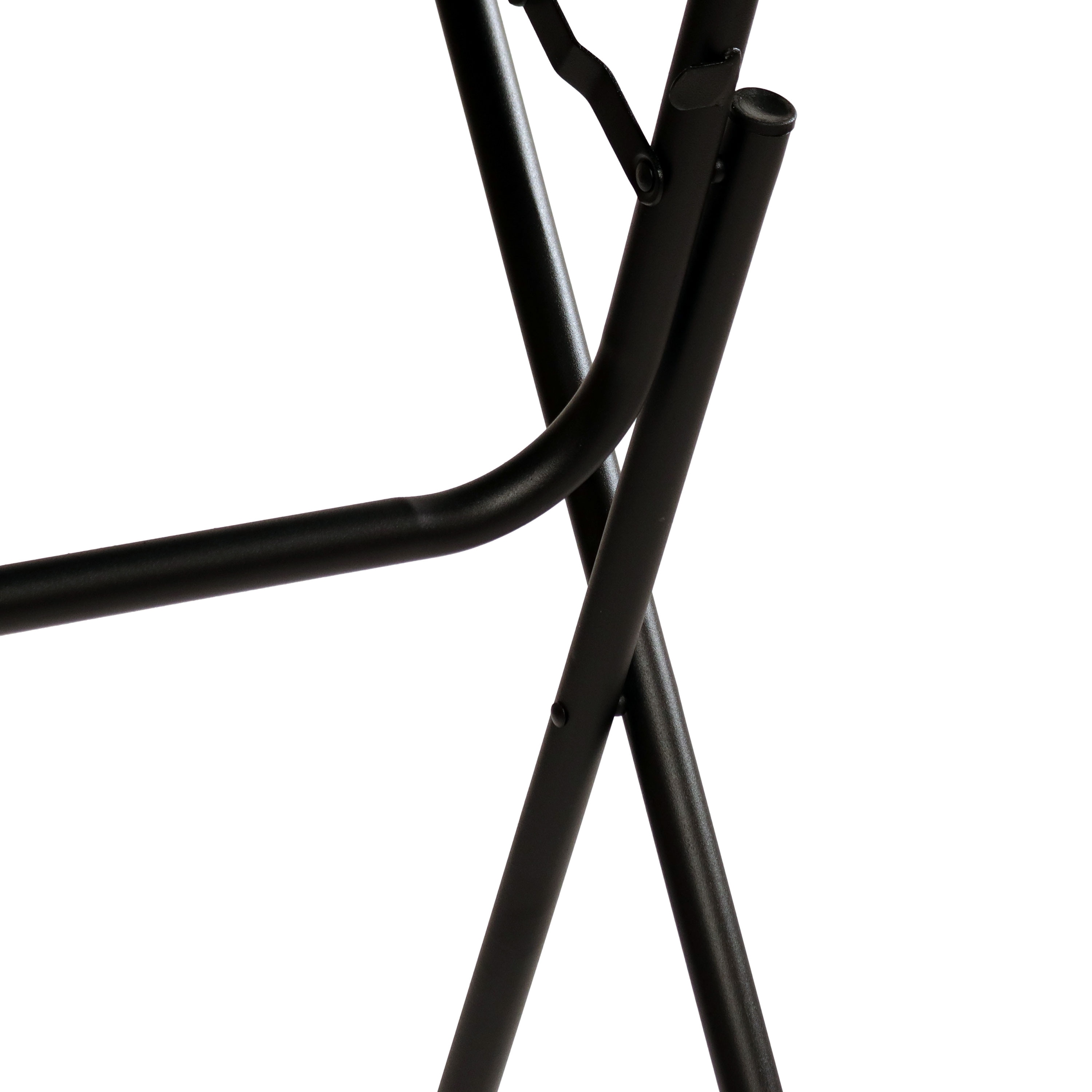 Gray Round Folding Bar-Height Table with Iron Legs and Plastic Top