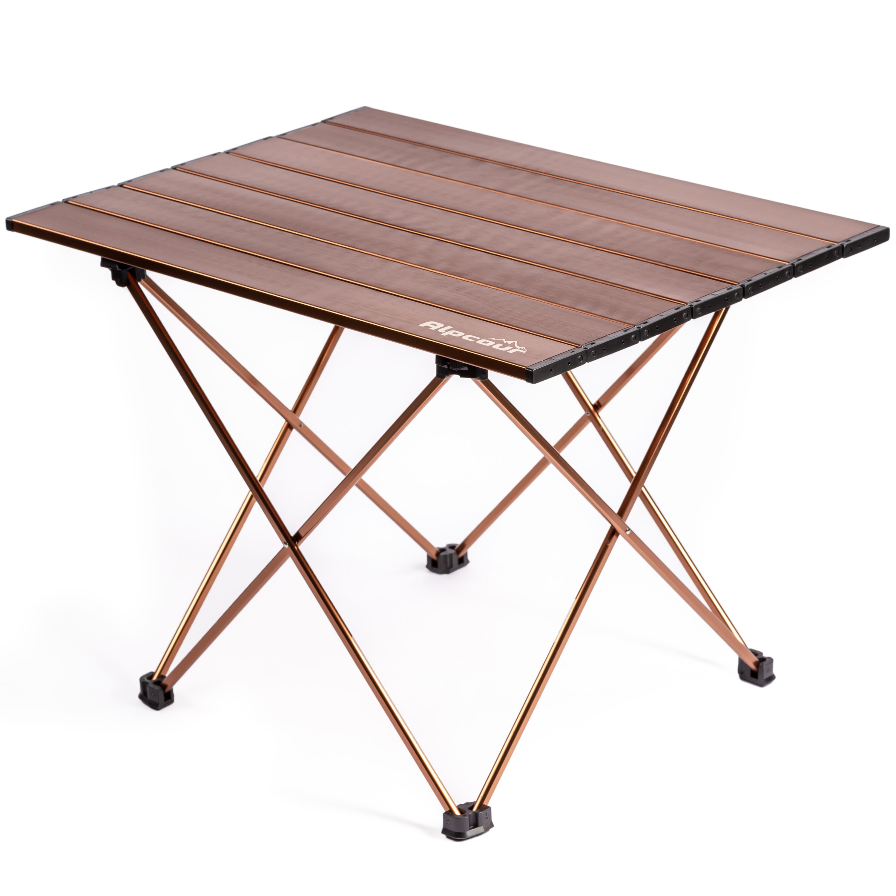 Alpcour APC-CCTMCF 1.1-Feet x 1.3-Feet Indoor or outdoor Rectangle Aluminum Brown Folding picnic table 2 -Person