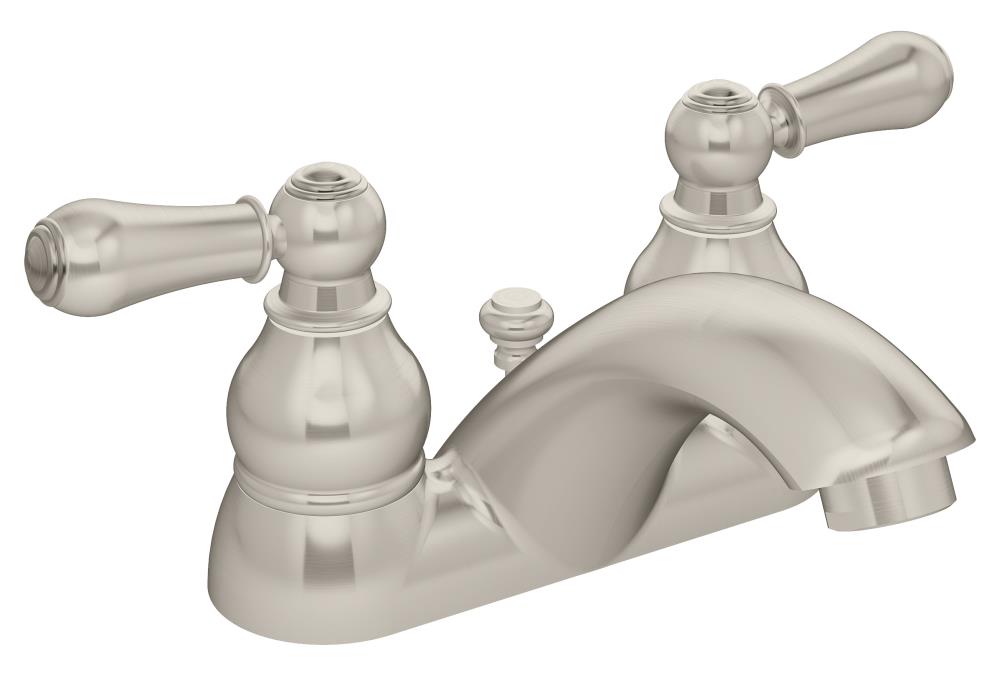 Symmons SLC-4712-STN-1.0 Identity Satin Nickel 4-in centerset 2-Handle WaterSense Bathroom Sink Faucet
