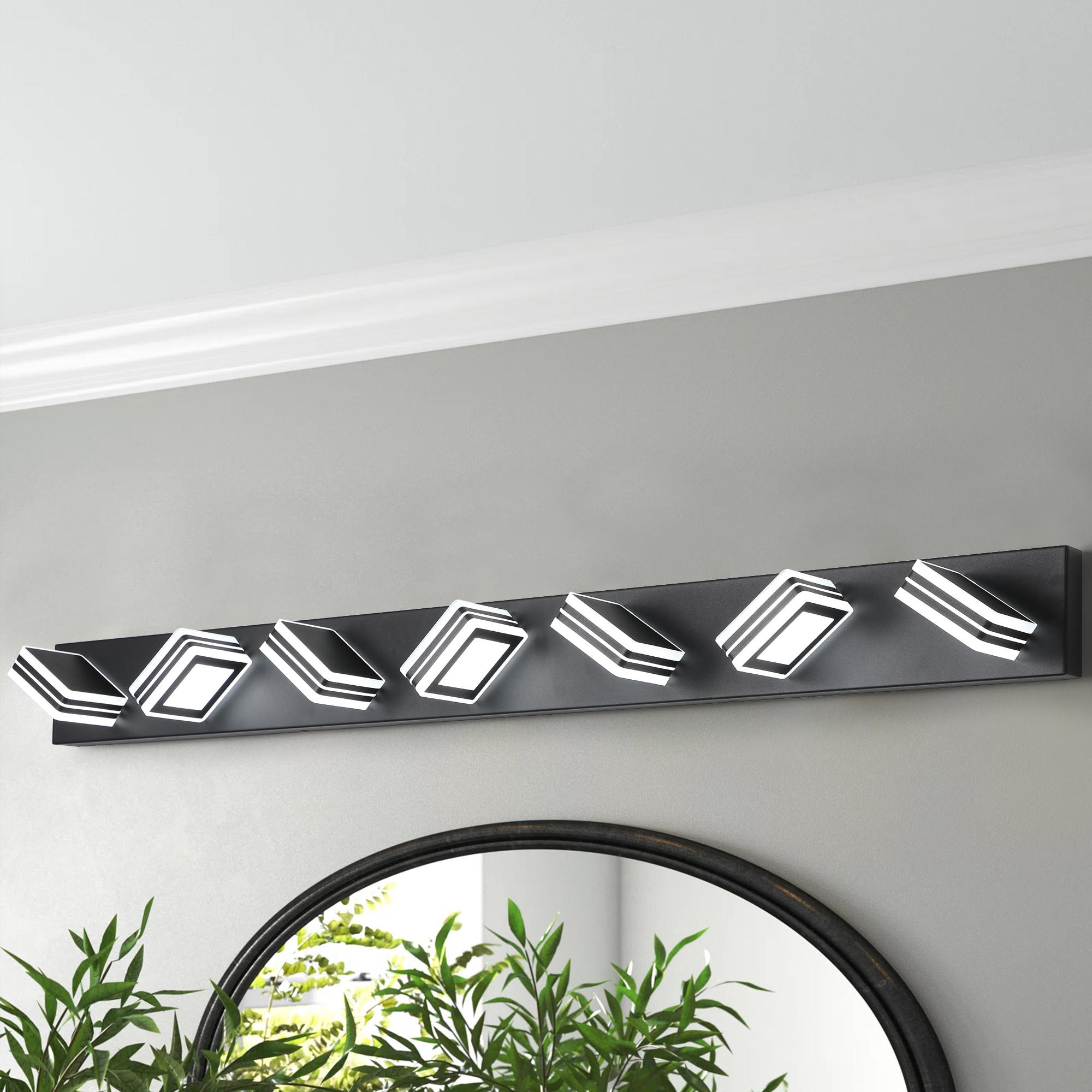 Bayfeve BFLCM-6803-LT Rotatable LED Vanity Light 45.7-in 7 -Light Matte Black Integrated LED Modern/contemporary Vanity light