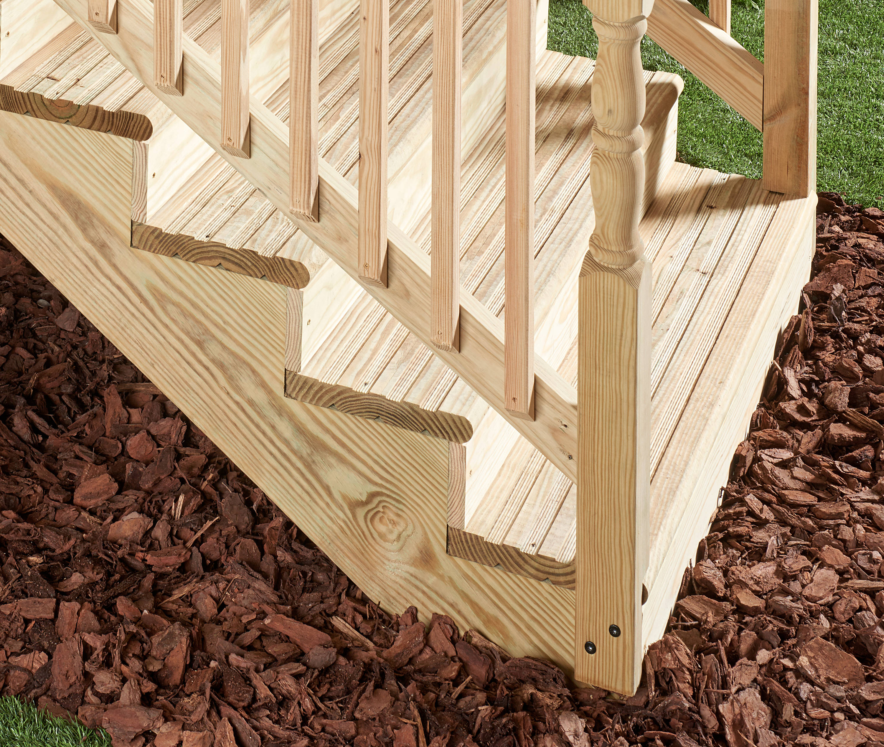 Severe Weather 4-Steps Pressure Treated Pine Wood Outdoor Stair Stringer