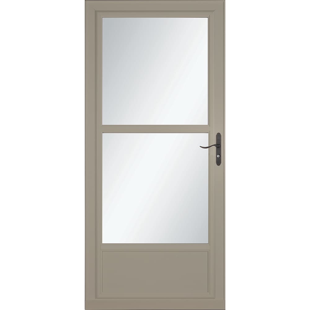 Tradewinds Selection 36-in x 81-in Sandstone Mid-view Retractable Screen Aluminum Storm Door with Aged Bronze Handle in Brown | - LARSON 1460609257