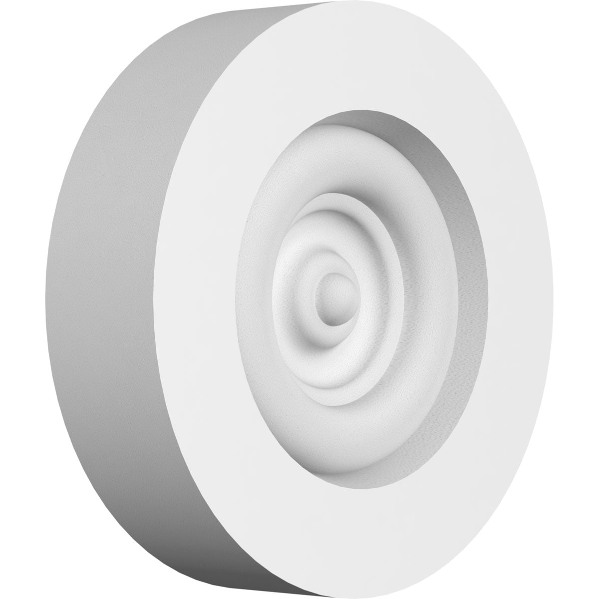 Ekena Millwork ROSP030X030X075GRY02 Standard Grayson Bullseye with Square Edge Bullseye 3-in x 3-in Round Unfinished PVC Rosette