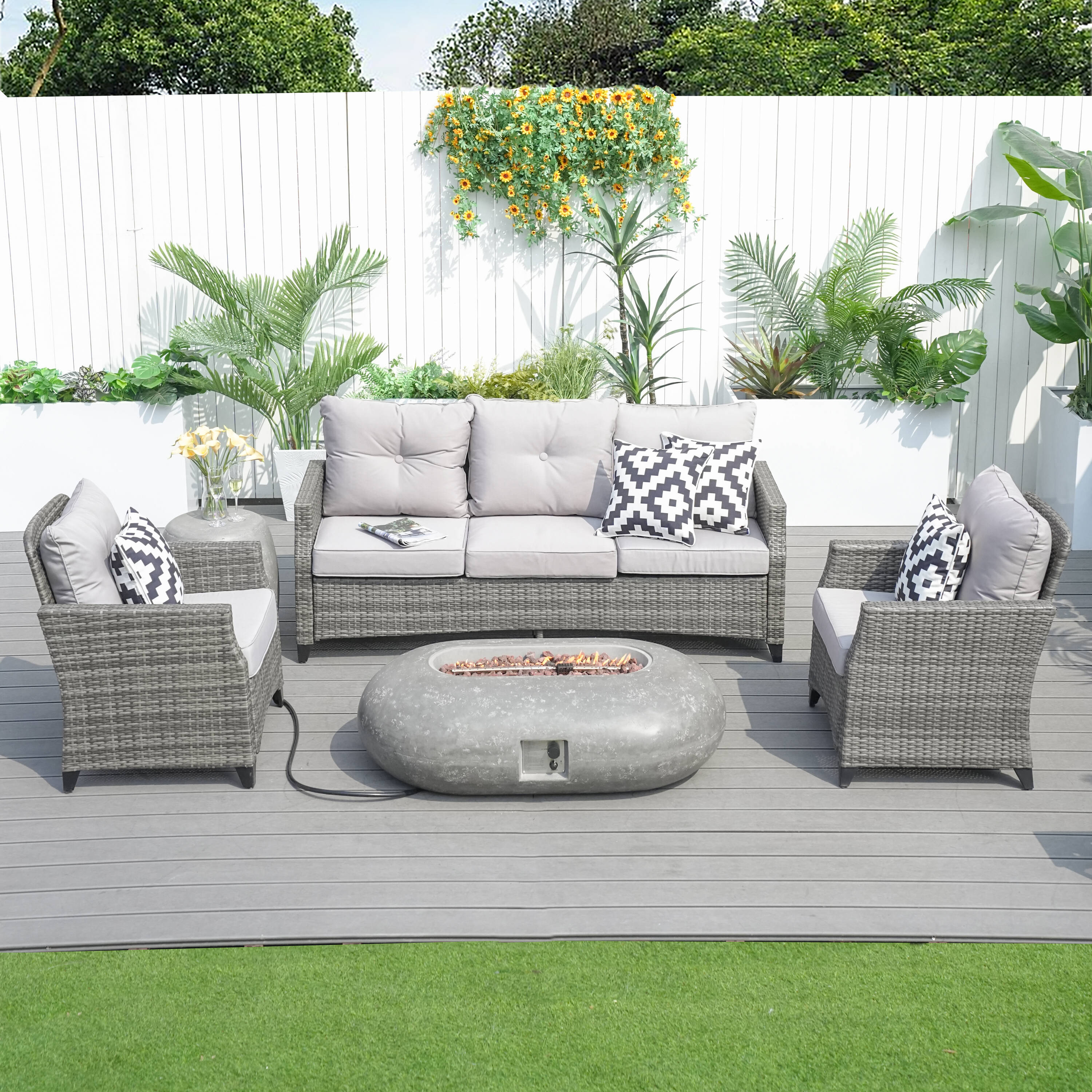 Direct Wicker DWG-1802P24912-GR Patio-Conversation-Sets - View #2
