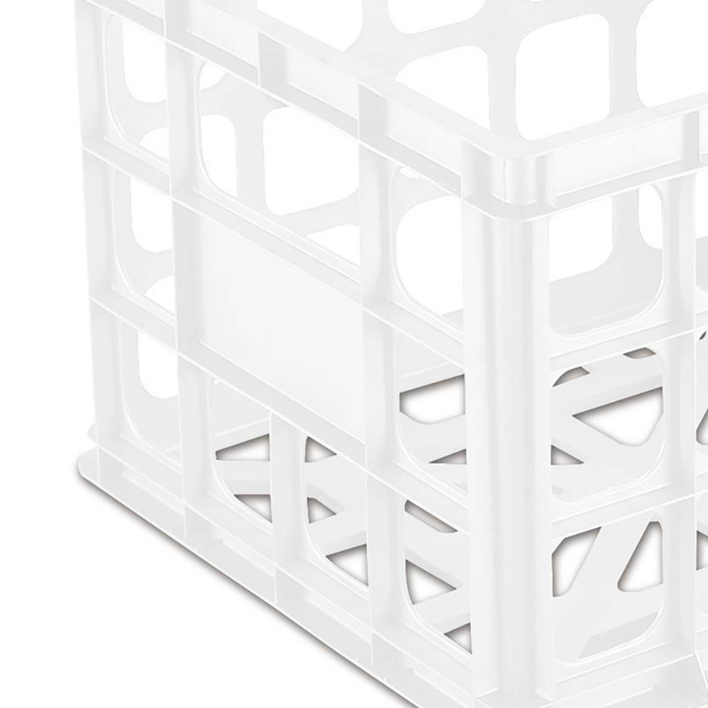 Sterilite Corporation 6-Pack 13.75-in W x 10.5-in H x 15.25-in D White  Plastic Stackable Milk Crate in the Storage Bins & Baskets department at