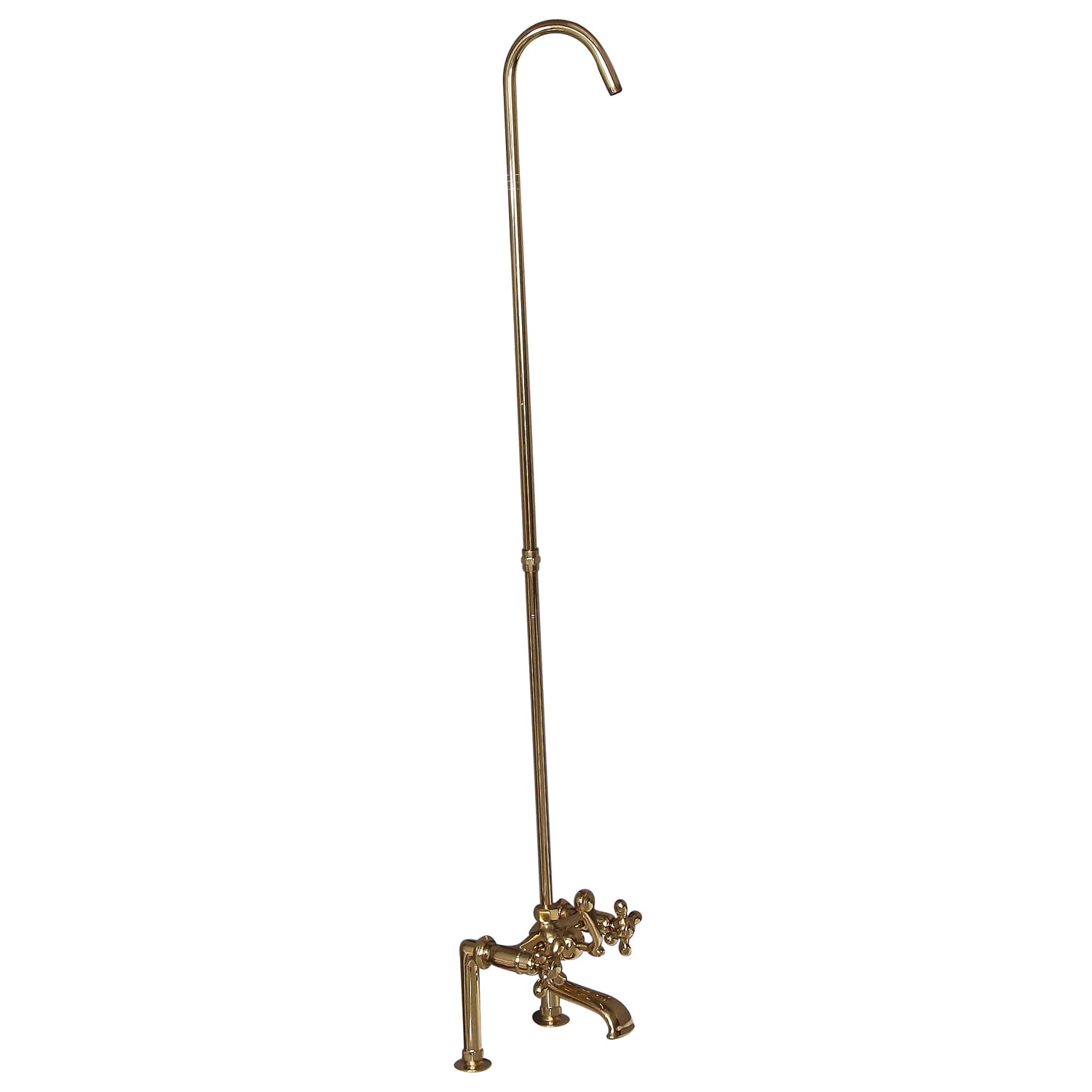 Barclay 4046-MC-PB Polished brass 3-handle Deck-mount Roman Low-arc Bathtub Faucet ( Valve Included )