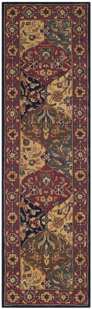 Safavieh HG510A-210 Heritage Baktiari 2 x 10 (ft) Tufted Wool Multi/Navy Rectangular Indoor Floral/Botanical Oriental Runner rug