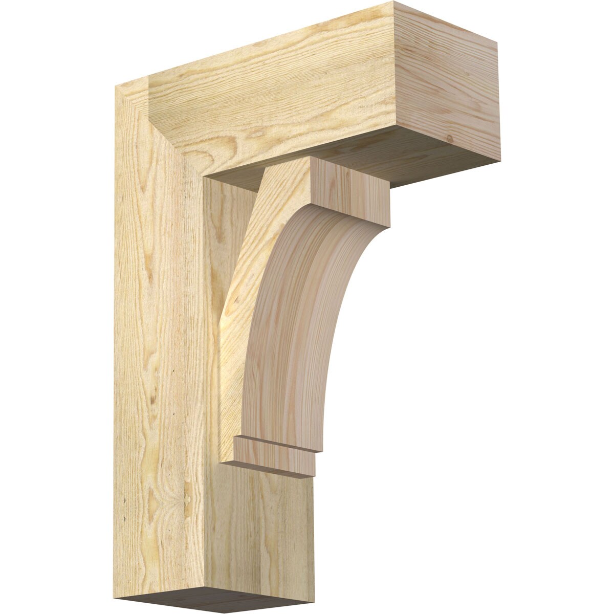 Ekena Millwork 1462865 Imperial block rough sawnbracket with offset brace 8-in x 18-in x 26-in Douglas fir Brown Wood Standard bracket