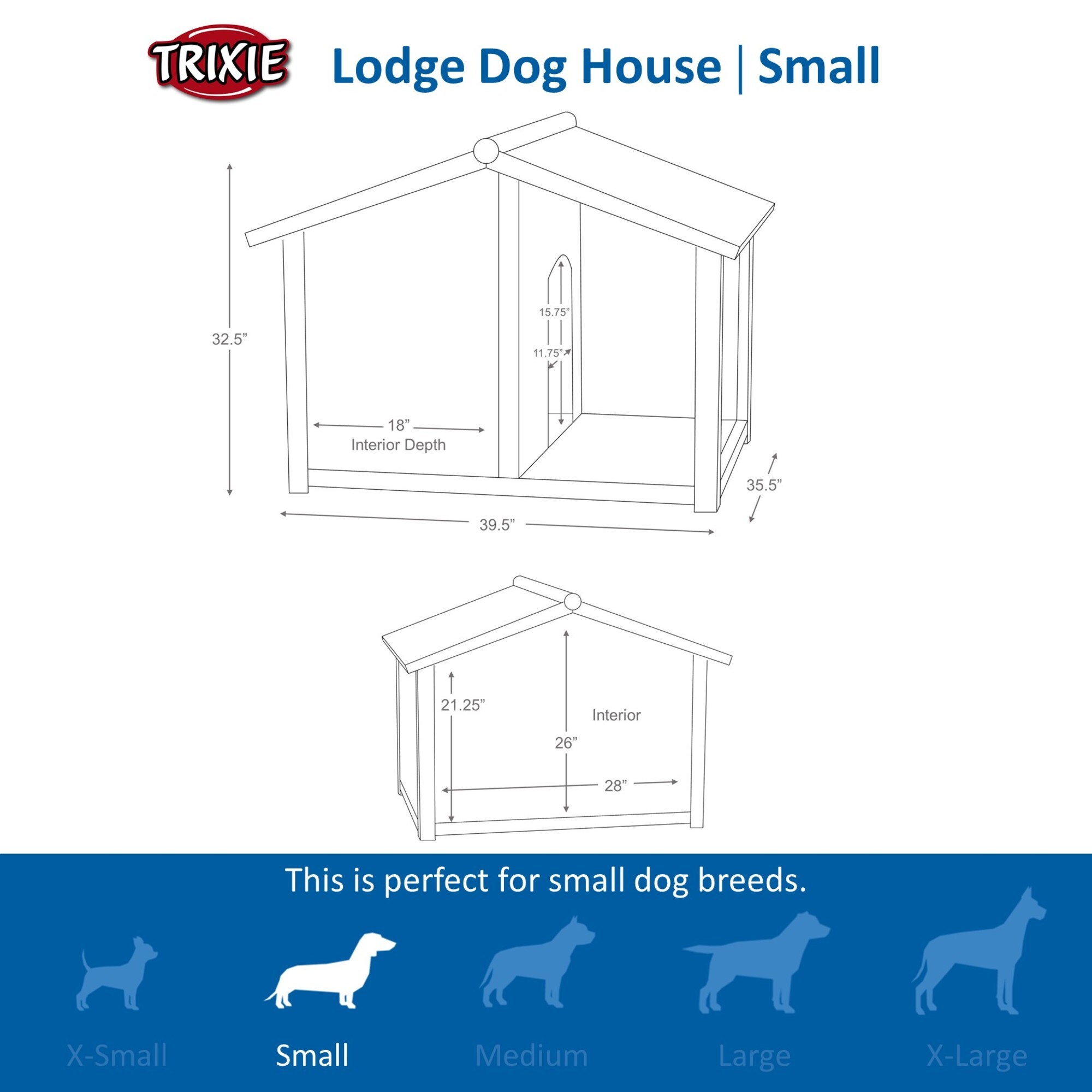 Trixie Pet Products Wood Outdoor Medium Dog House in the Pet Houses ...