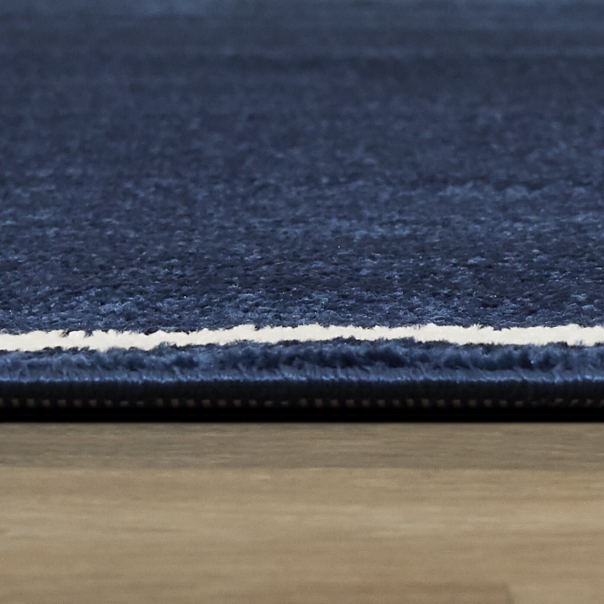 Navy and White Geometric Rectangular Easy Care Area Rug