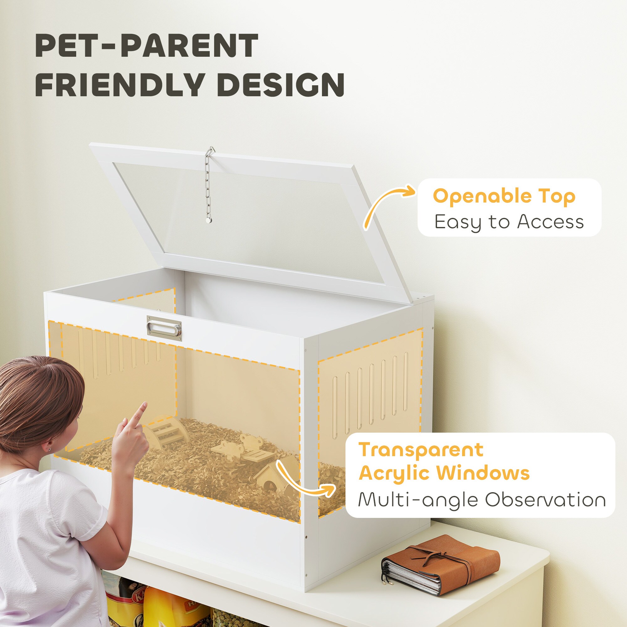 PawHut D51-491V00WT Dog-Houses - View #6