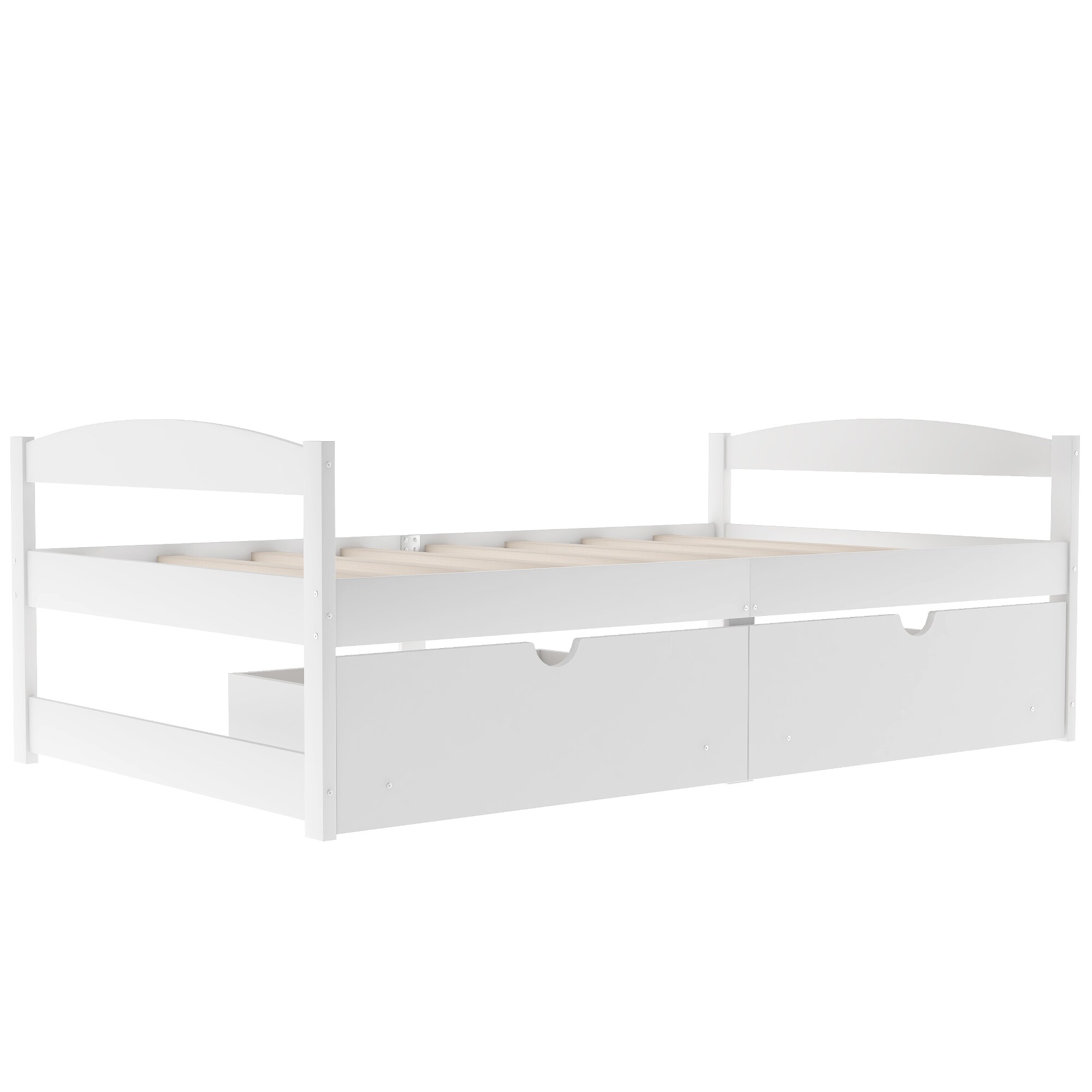 Haven Ga wandelen milieu CASAINC Twin size platform bed White Twin Contemporary Platform Bed with  Storage in the Beds department at Lowes.com