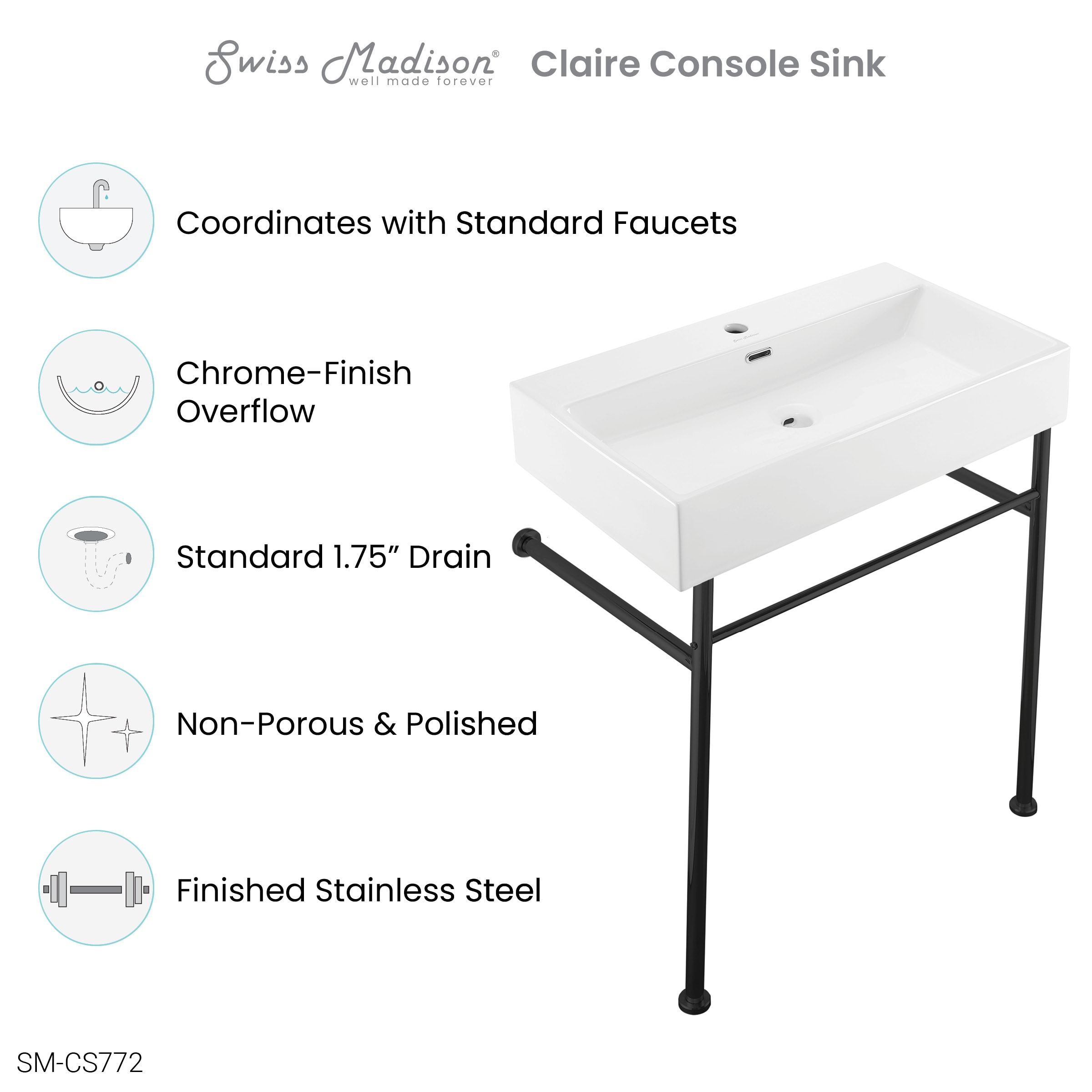 Swiss Madison SM-CS772 Console-Sinks - View #7