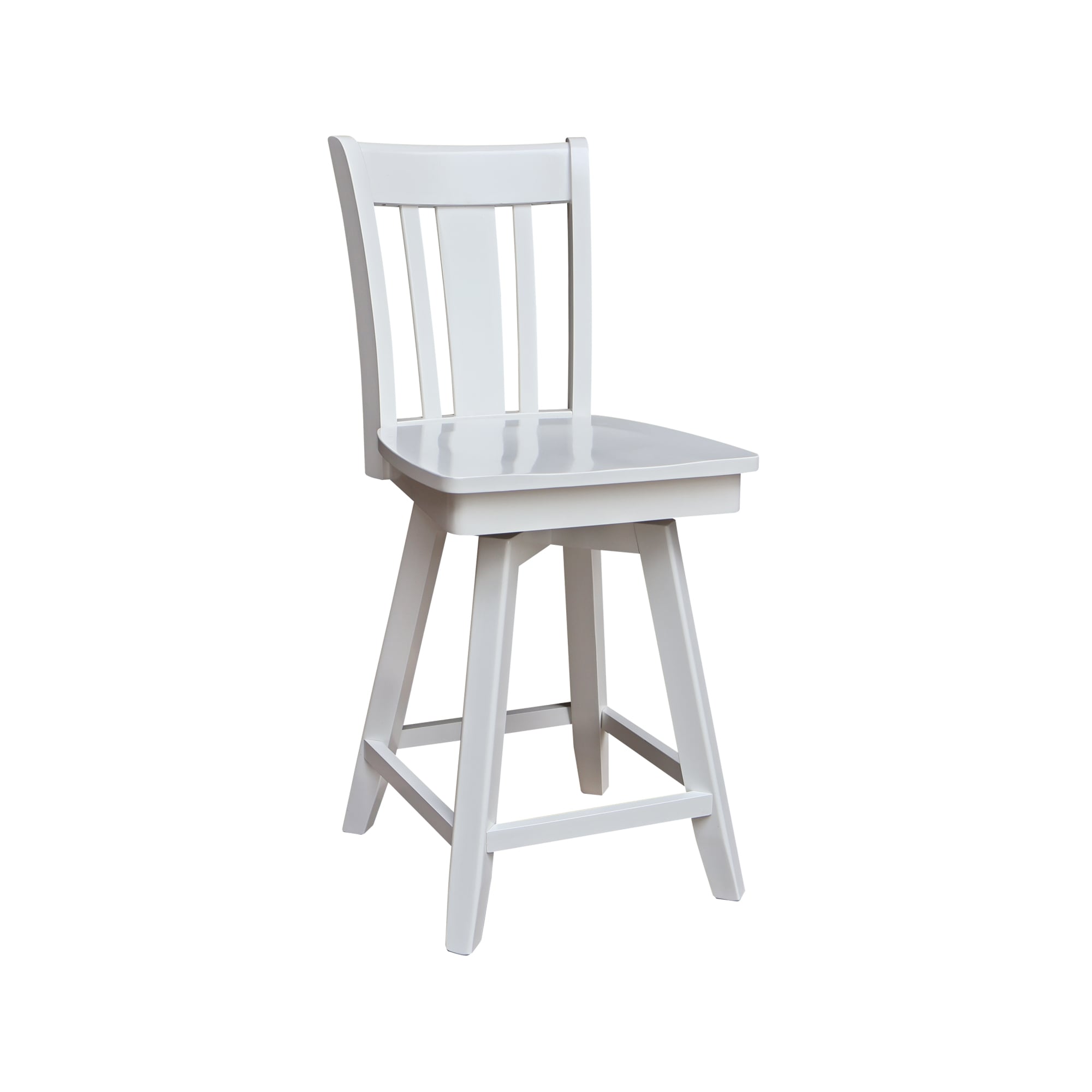 San Remo White Wood Swivel Counter Height Stool