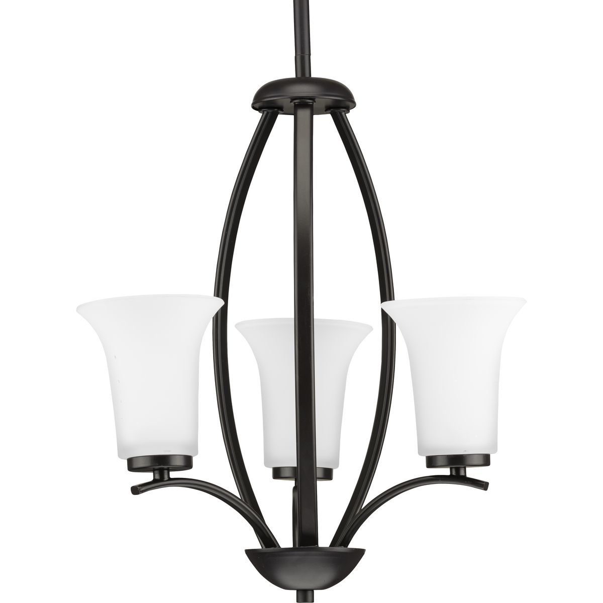 Progress Lighting P3587-20W Joy 3 -Light Antique Bronze Transitional For Use in Bedrooms, Dining Rooms, Foyers, Kitchens, Living Rooms Chandelier