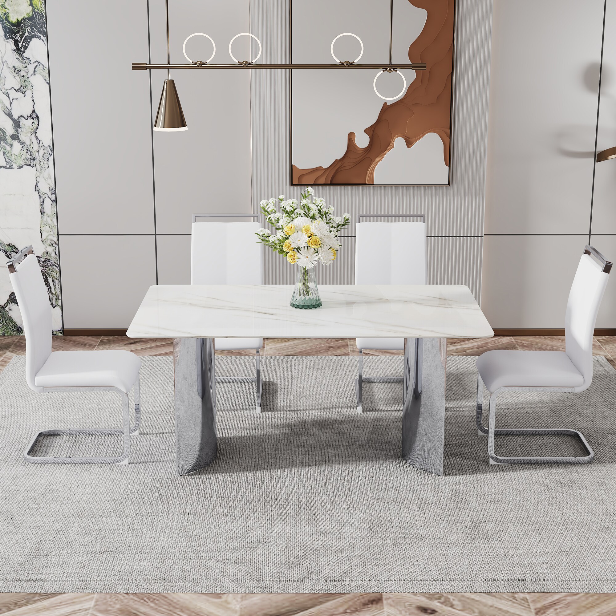 Whiteline DT1679-GRY Belle Indoor Outdoor 32 Square Folding Dining Table in Grey Steel
