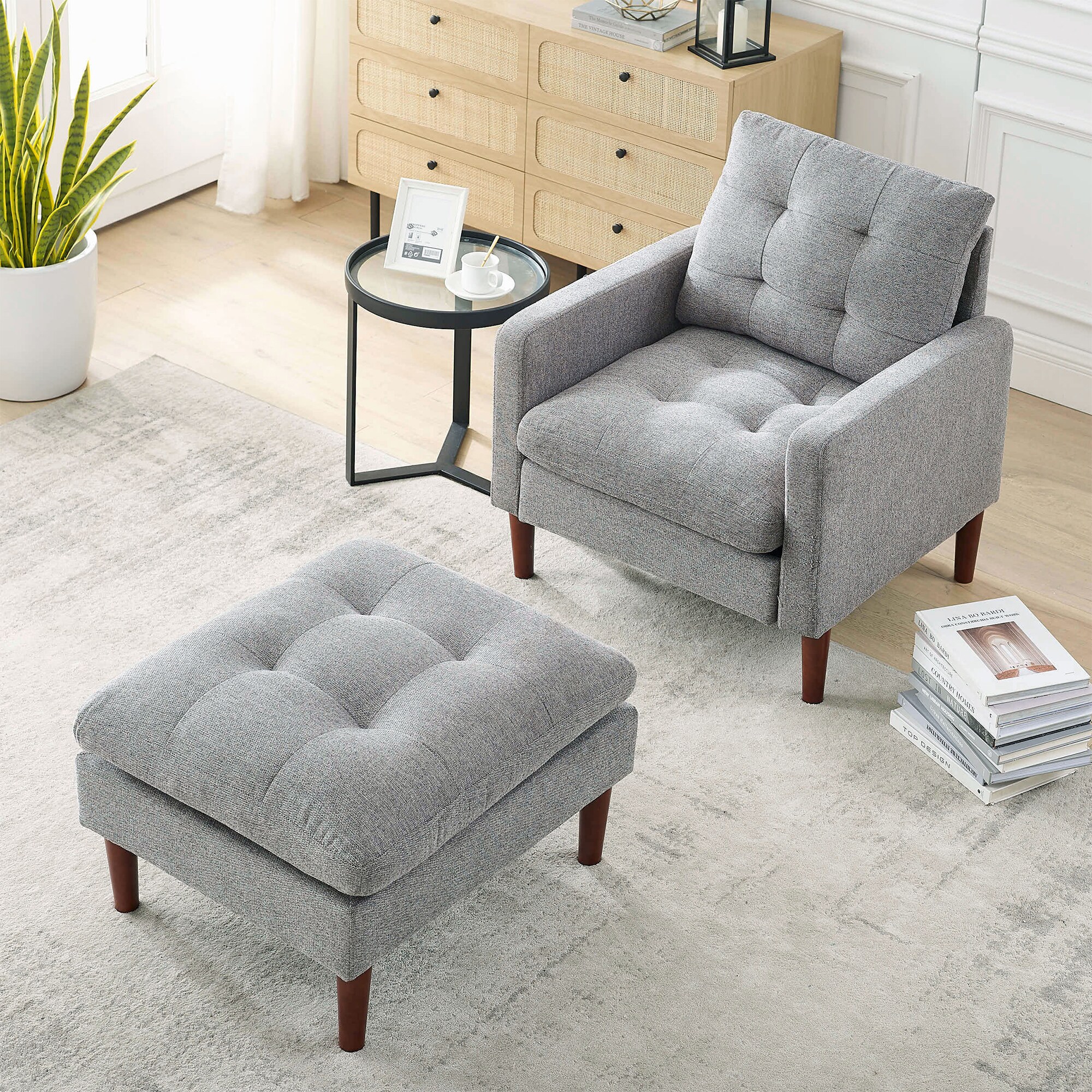 Leon chair and discount footstool