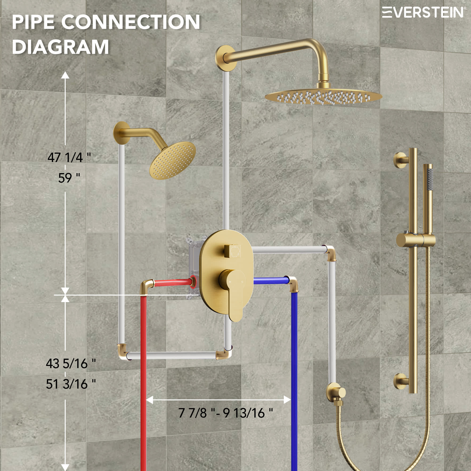 EVERSTEIN SFS-1058-GD10 Tub-Shower-Faucets - View #10