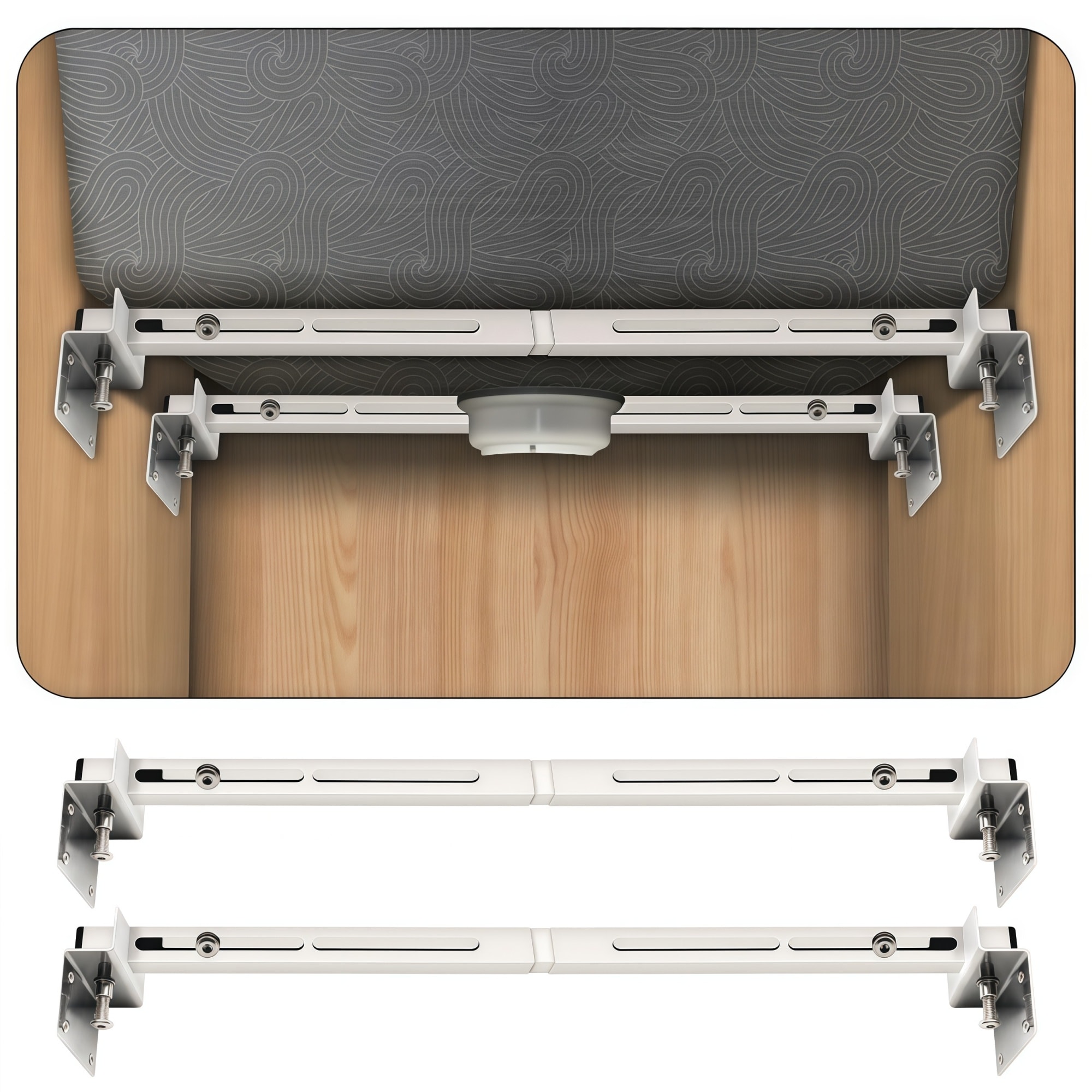 Numhew 28 to 39.4 in Adjustable 4-Arm Stainless Steel Horizontal Undermount Sink Support Bracket Kit