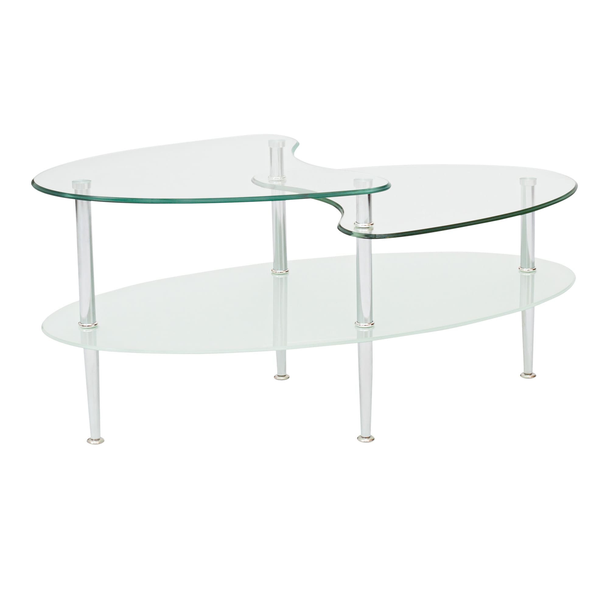 Walker Edison Mariner Tempered Safety Glass Modern Coffee Table with ...