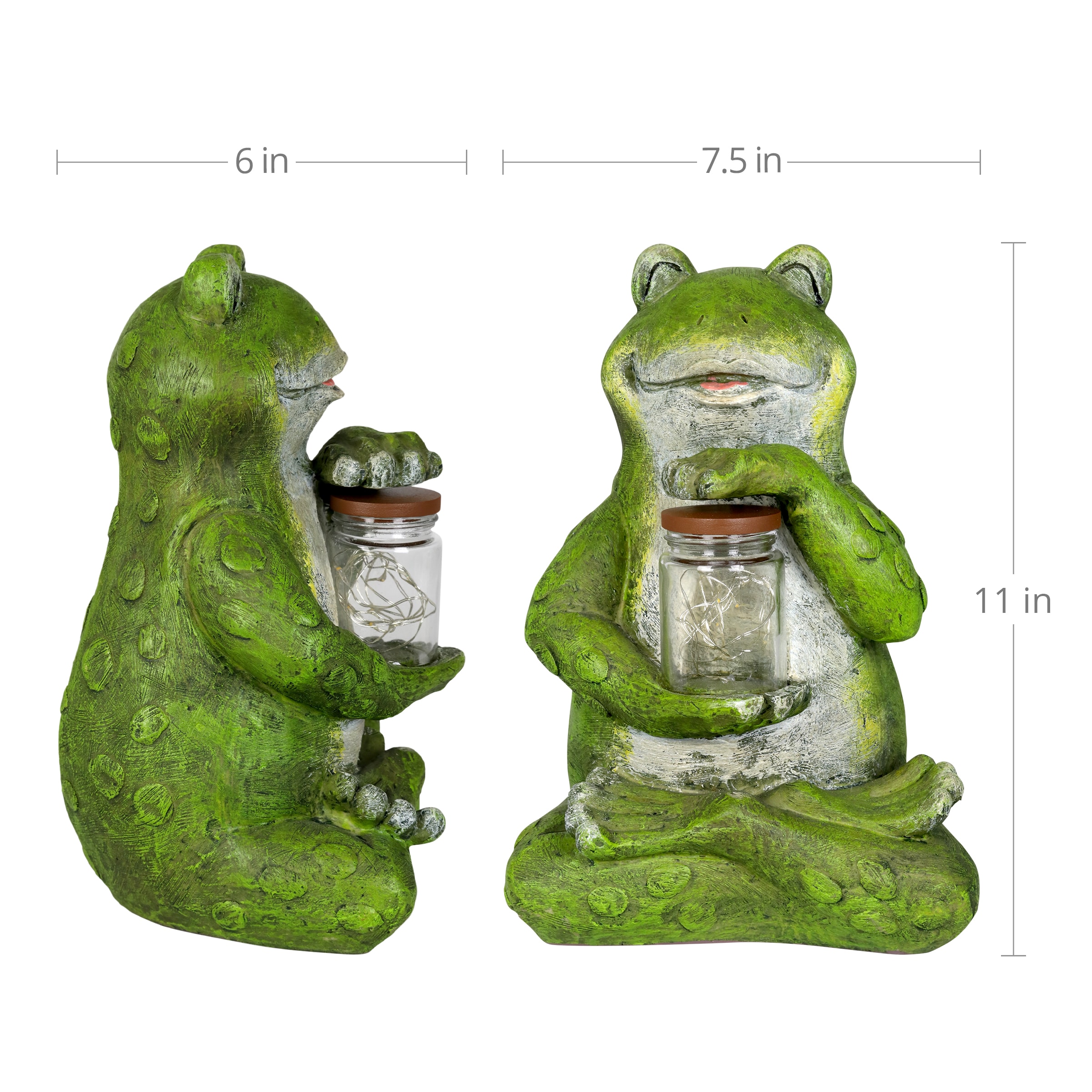 Exhart Solar Garden Frog with LED Firefly Jar, Multi Color in the ...