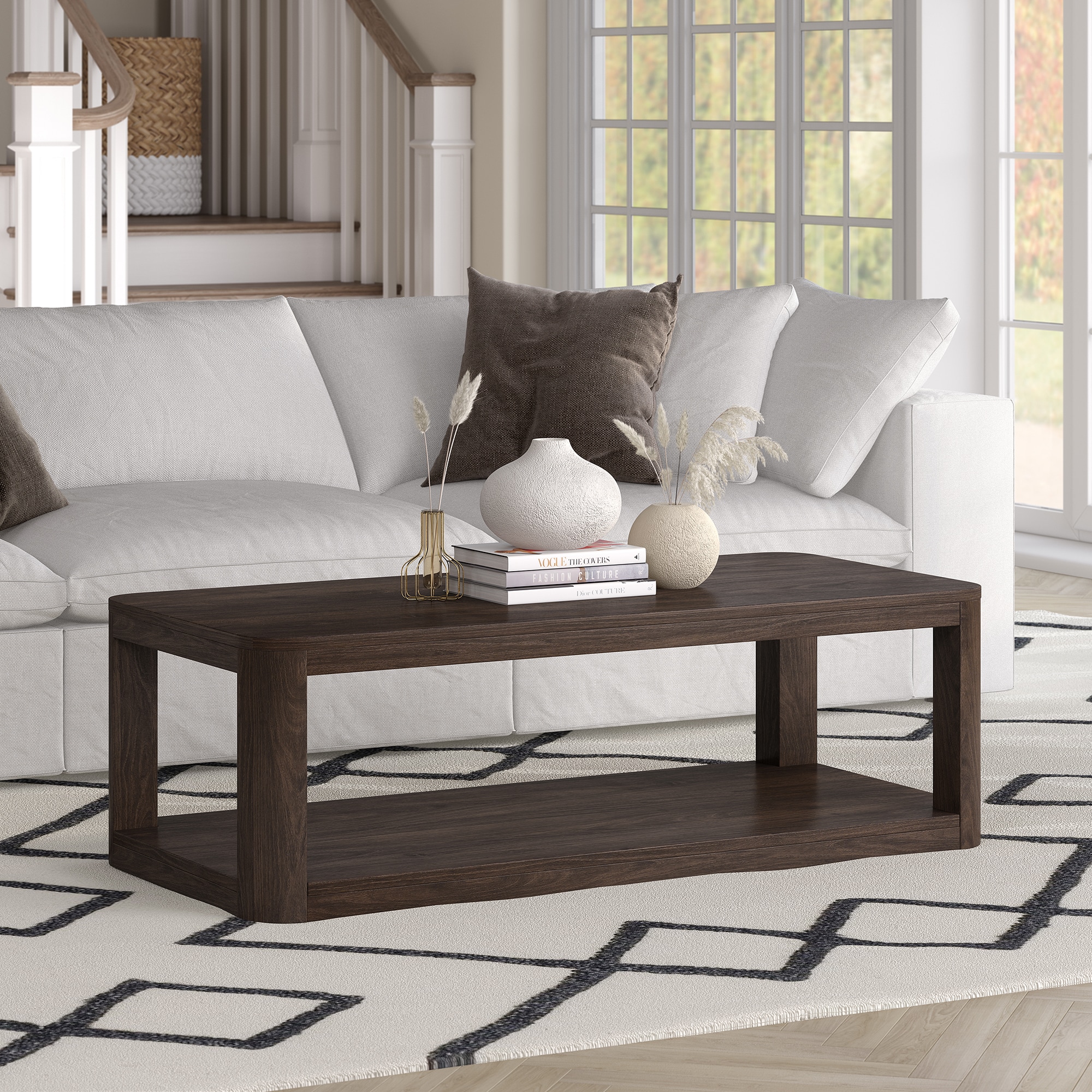 Hailey Home CT2197 Stellan Alder Brown MDF Modern Coffee Table