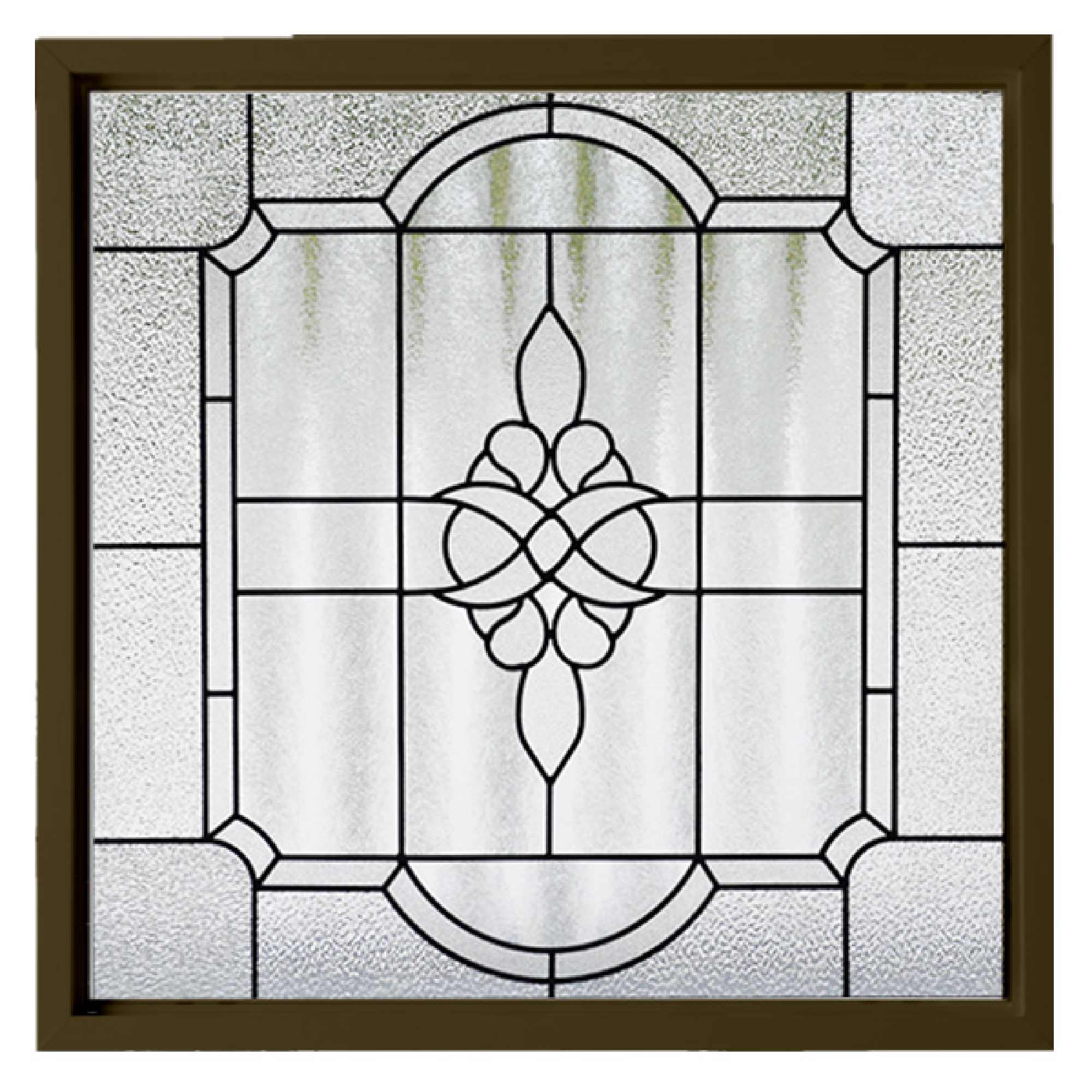 Hy-Lite Victorian Private Elegance Decorative Glass Bronze Square Accent Window