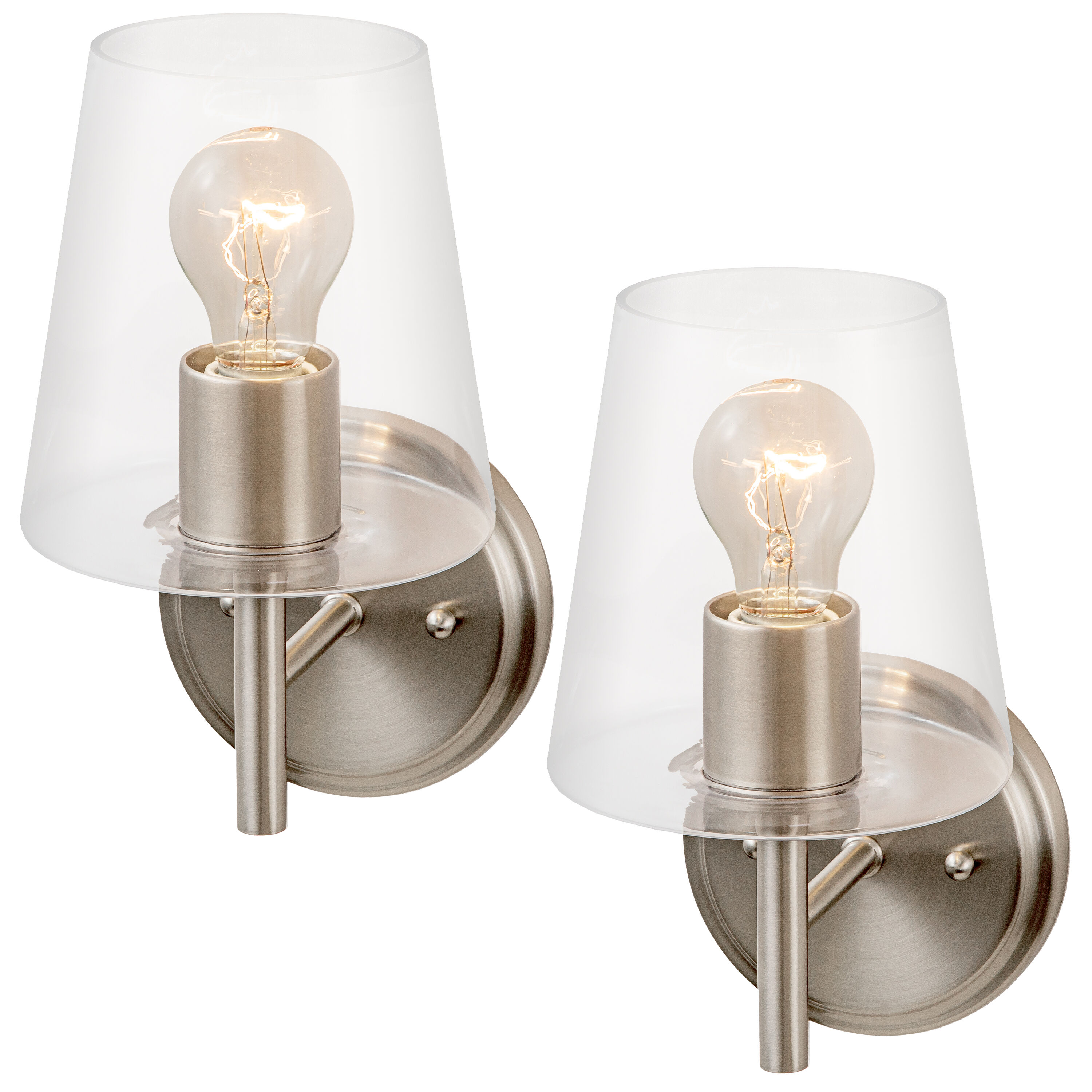 C Cattleya Brushed Nickel Armed Sconce Wall Lamp at Lowes.com
