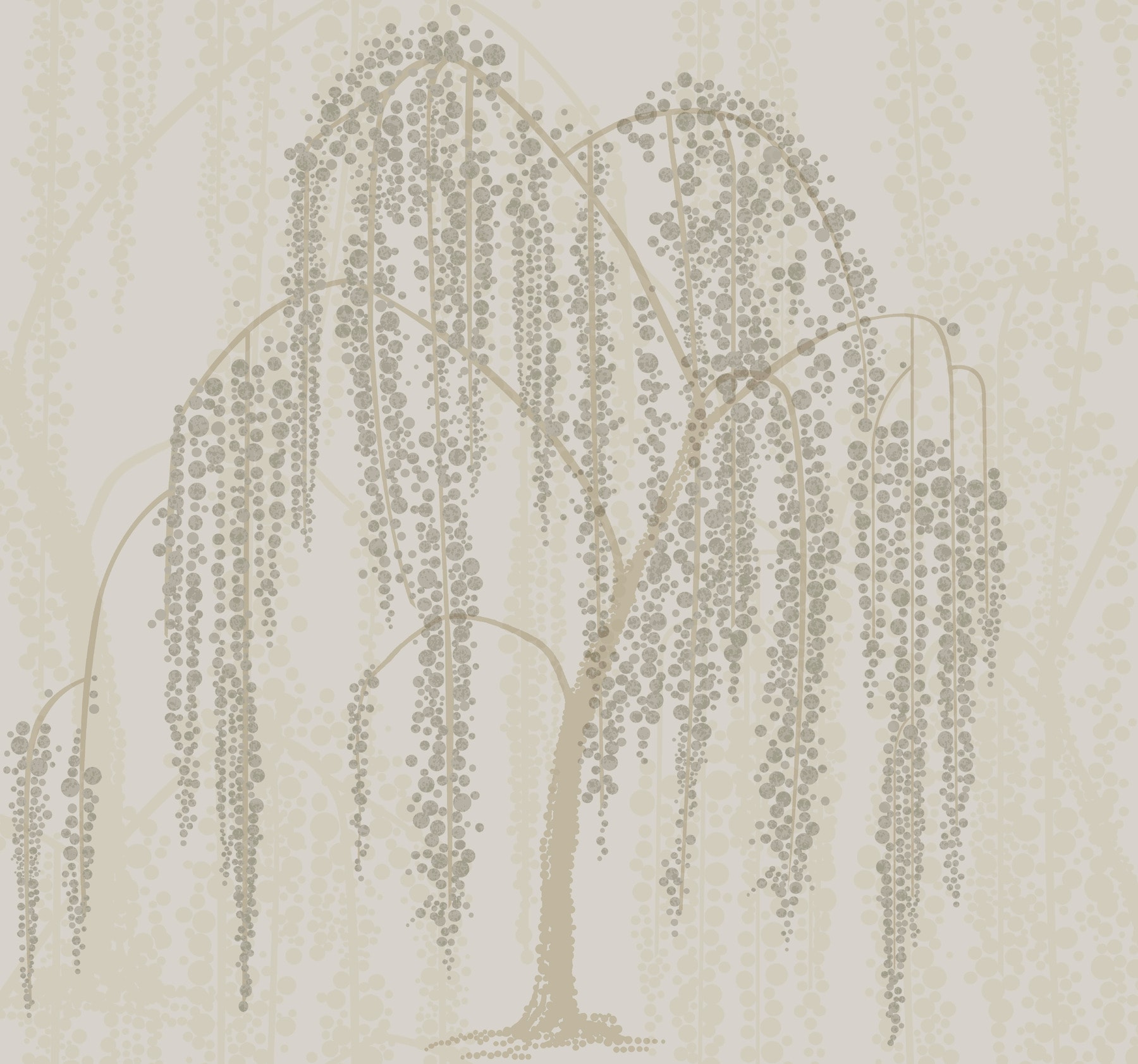 York Wallcoverings DT5064 Candice Olson After 8 60.8-Sq. Feet Neutral Non-woven Ivy/Vines Unpasted Wallpaper