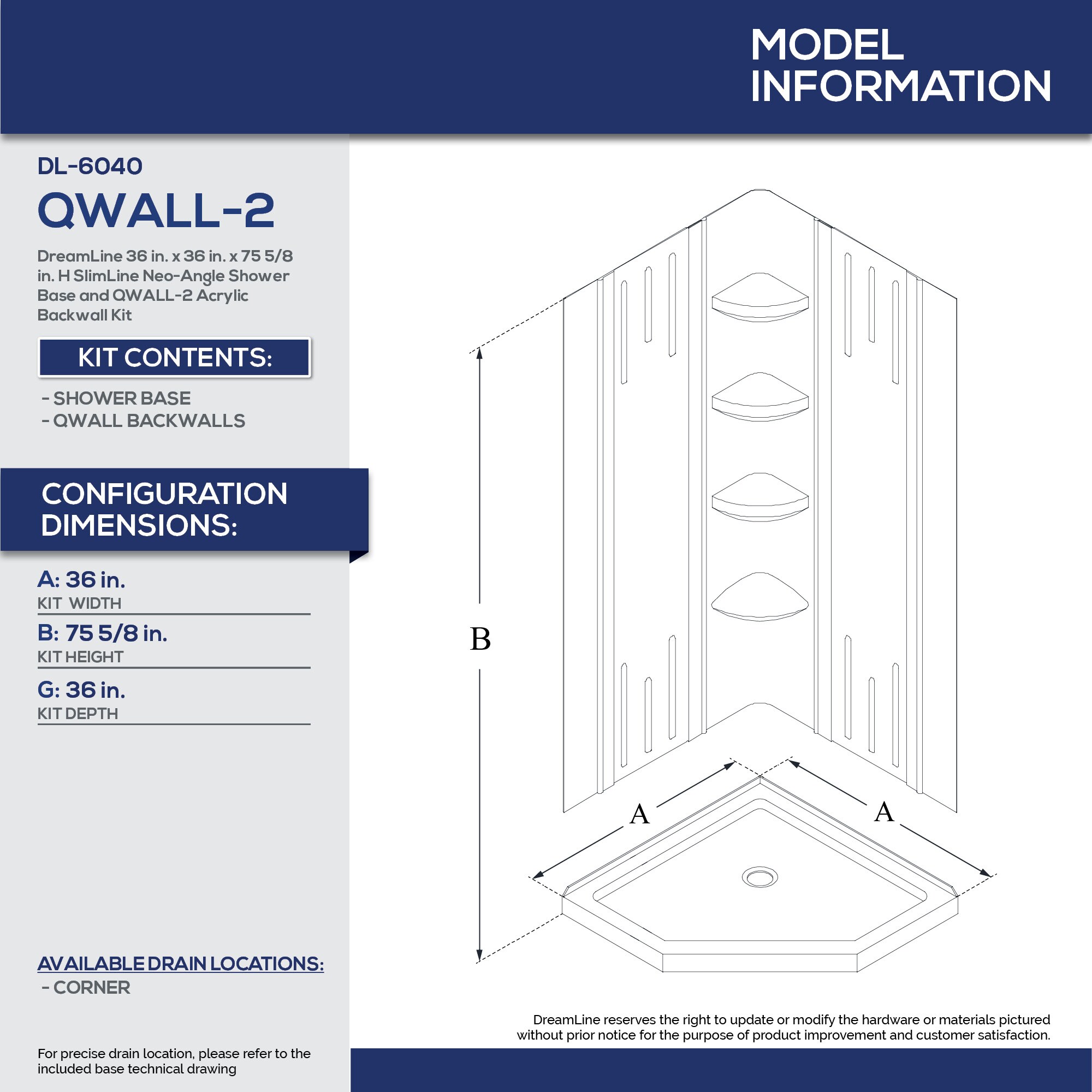 DreamLine DL-6040C-01 Alcove-Shower-Kit - View #3