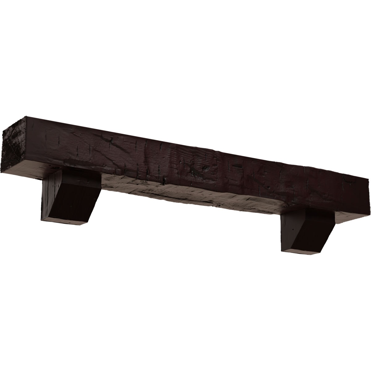 Ekena Millwork MANUHH08X12X48ASZY 48-in W x 8-in H x 12-in D Cherry (Premium) Hollow Urethane Rustic Fireplace Mantel