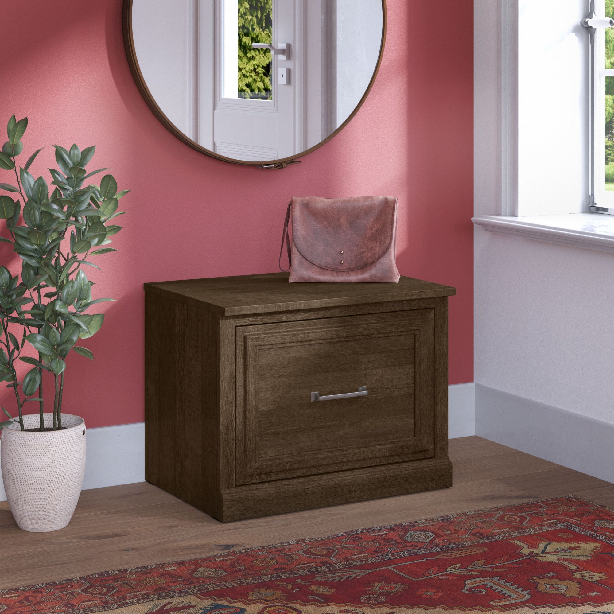 Bush Furniture WDS124ABR-03 4.8 -cu ft Ash Brown Wood Storage Trunk
